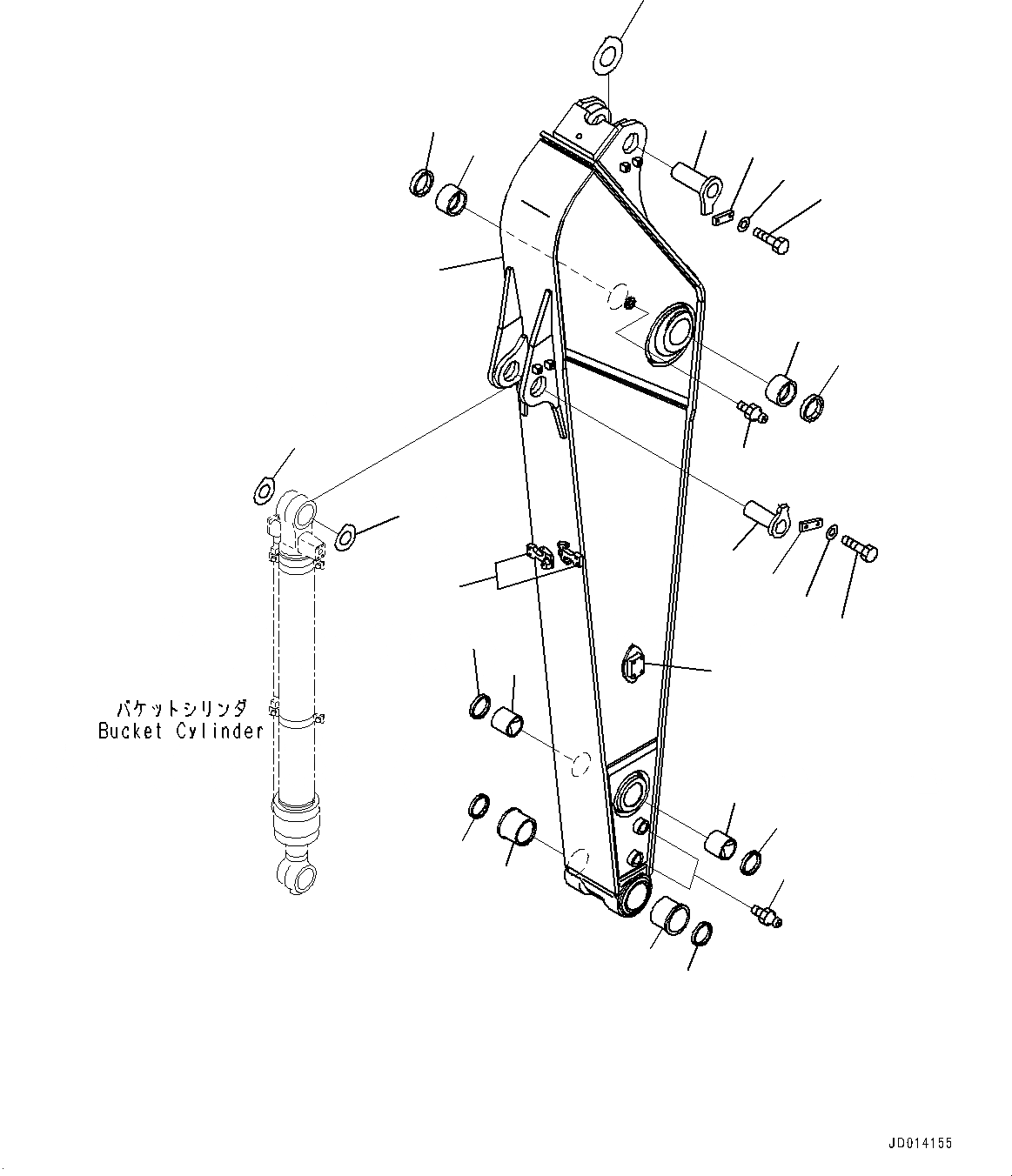 Схема запчастей Komatsu PC270LC-8 - РУКОЯТЬ, РУКОЯТЬ И ПАЛЕЦ (№7-) РУКОЯТЬ, MM, ЧАС. СМАЗКА INTERVAL, ДЛЯ ТУРЦИЯ-АНГЛ.