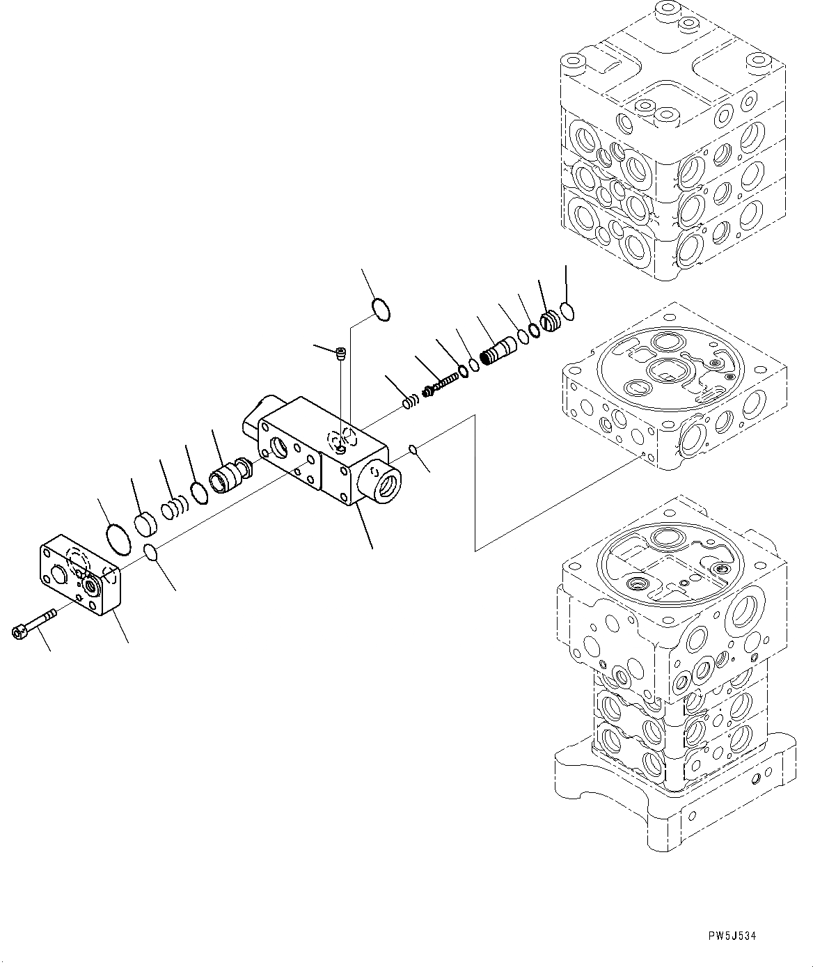 Схема запчастей Komatsu PC138US-8 - УПРАВЛЯЮЩ. КЛАПАН, ВНУТР. ЧАСТИ (8/7) (№-) УПРАВЛЯЮЩ. КЛАПАН, С -ДОПОЛН. АКТУАТОР ТРУБЫ