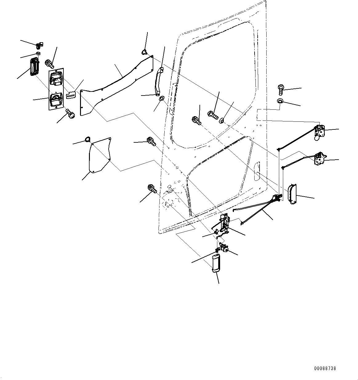 Схема запчастей Komatsu PC138US-8 - КАБИНА, ЗАМОК ДВЕРИ (№-) КАБИНА, PROVISION ДЛЯ ЭКСТРЕНН. СТОП ПЕРЕКЛЮЧАТЕЛЬ