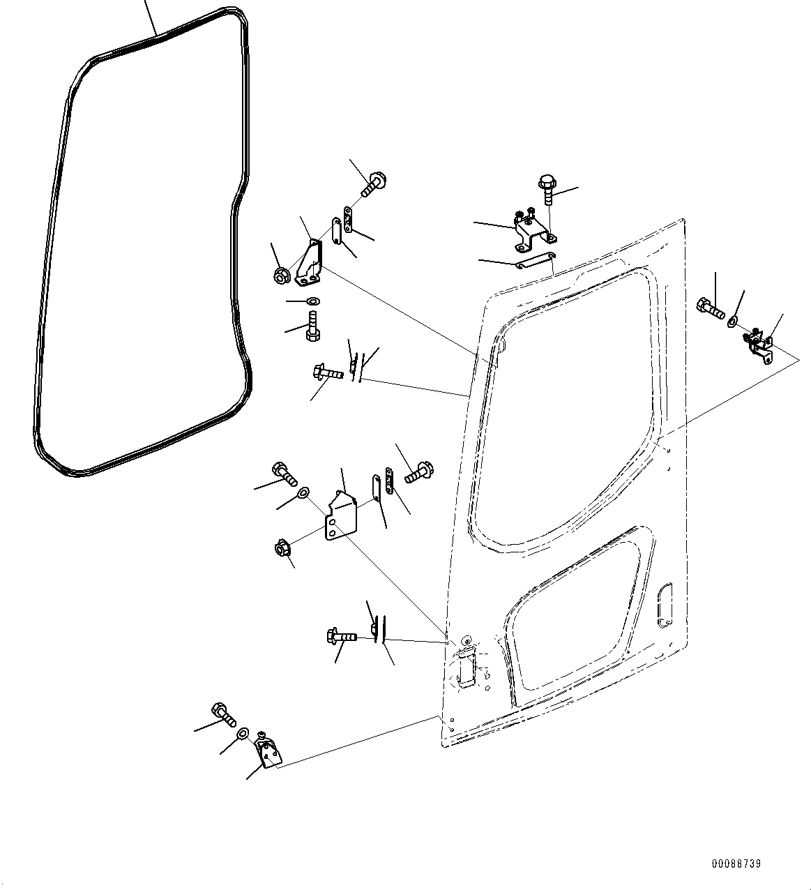 Схема запчастей Komatsu PC138US-8 - КАБИНА, ДВЕРЬ РОЛИК И ЗАМОК ДВЕРИ STRIKER (№-) КАБИНА, PROVISION ДЛЯ ЭКСТРЕНН. СТОП ПЕРЕКЛЮЧАТЕЛЬ