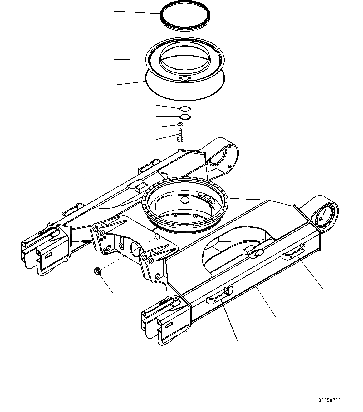Схема запчастей Komatsu PC138US-8 - ГУСЕНИЧНАЯ РАМА (№-) ГУСЕНИЧНАЯ РАМА, С ОТВАЛ, ЗАЩИТА ОПОРНЫХ КАТКОВ ИЛИ НИЖН. КРЫШКА
