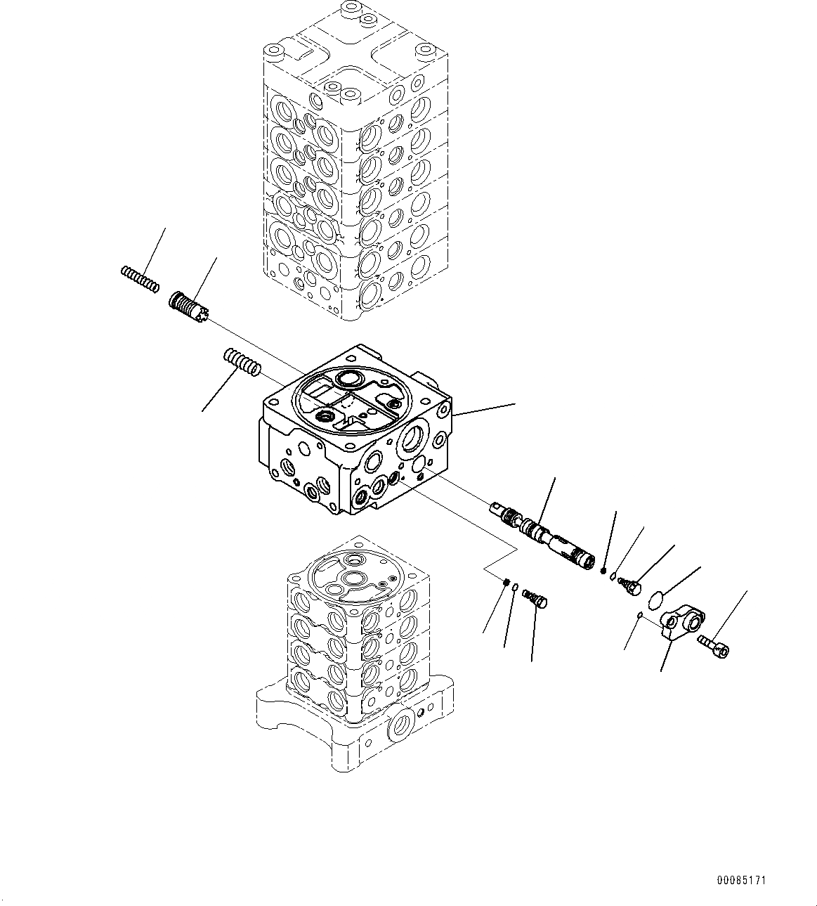 Схема запчастей Komatsu PC138US-8 - УПРАВЛЯЮЩ. КЛАПАН, ВНУТР. ЧАСТИ (/) (№-) УПРАВЛЯЮЩ. КЛАПАН, -НАВЕСН. ОБОРУД, ДЛЯ KUK, С ОТВАЛ