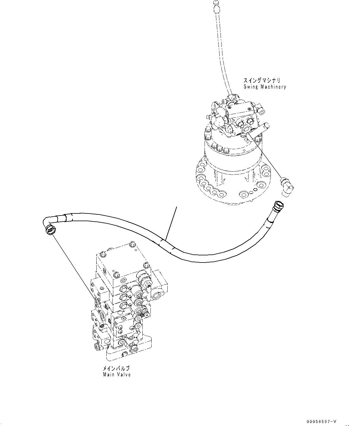 Схема запчастей Komatsu PC138USLC-8 - ПОВОРОТН. ТРУБЫ (№-) ПОВОРОТН. ТРУБЫ