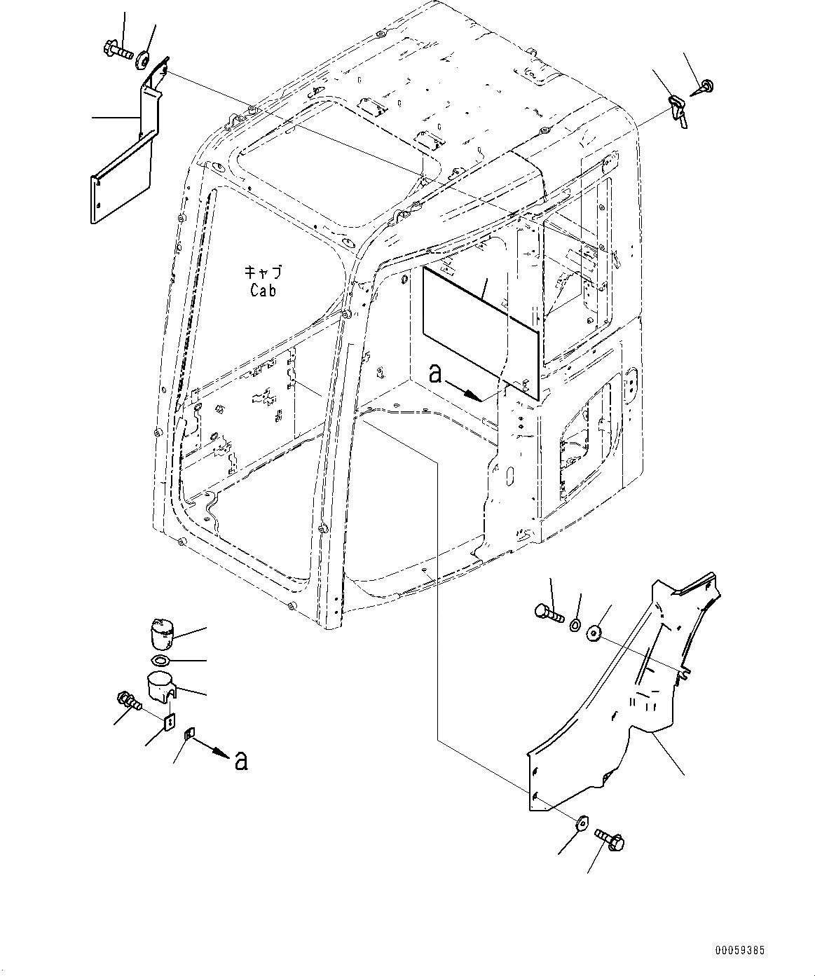 Схема запчастей Komatsu PC138USLC-8 - КАБИНА, КРЫШКА(№-) КАБИНА, КАБИНА ROPS, ДВЕРЬ РАМА, С VOLT POWER ПОДАЮЩ.