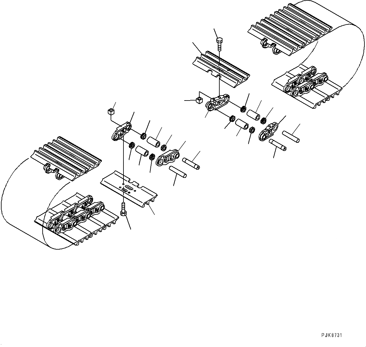 Схема запчастей Komatsu PC138USLC-8 - ГУСЕНИЦЫ ASSEMBLY (№-) ГУСЕНИЦЫ ASSEMBLY, ОТВЕРСТИЕD ТРОЙНОЙ ГРУНТОЗАЦЕП. SHOE, 7MM ШИР., СМАЗ. УПЛОТНЕНИЕED ТИП