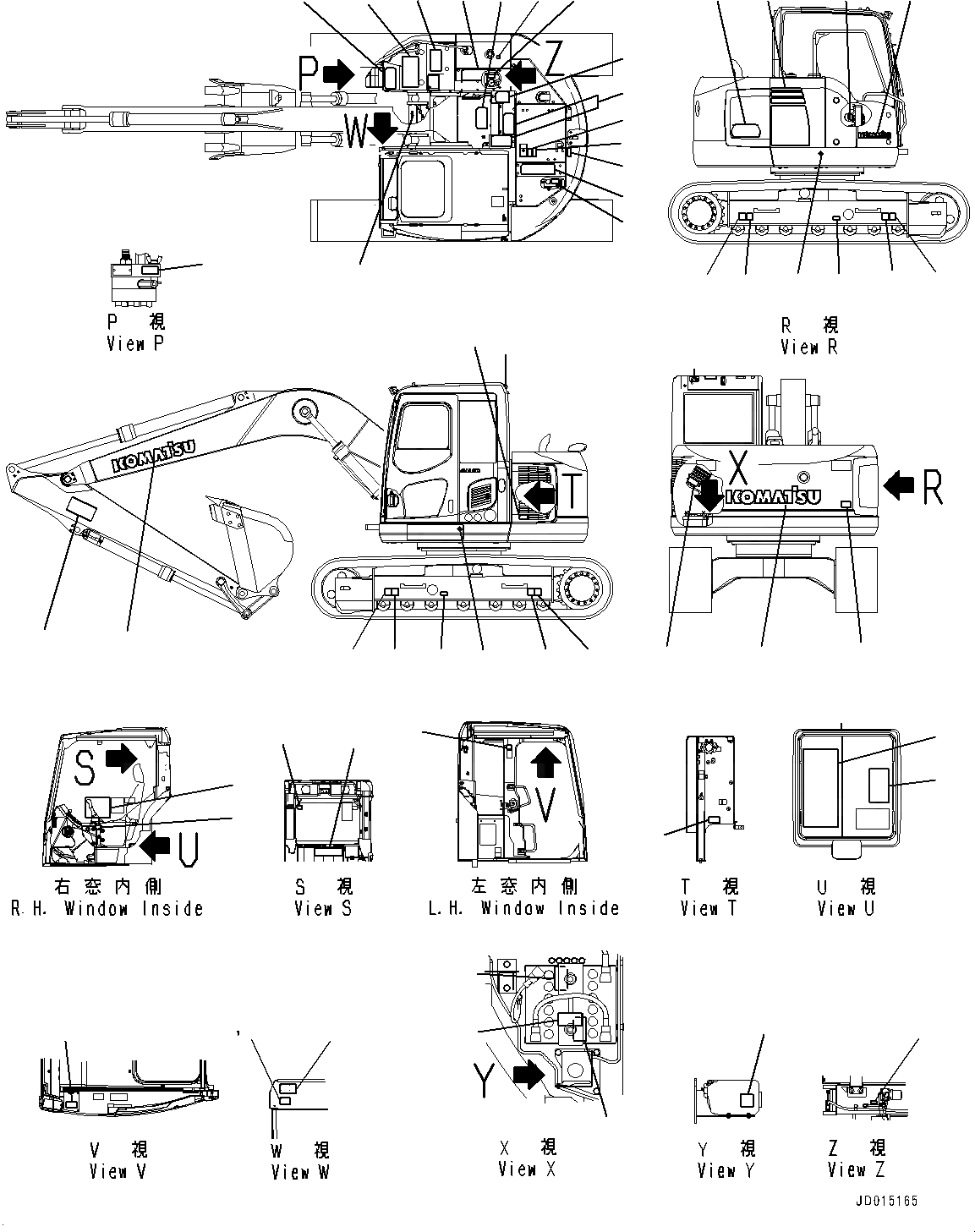 Схема запчастей Komatsu PC138USLC-8 - МАРКИРОВКА (№-) МАРКИРОВКА, АНГЛ., США И PUERTO RICO