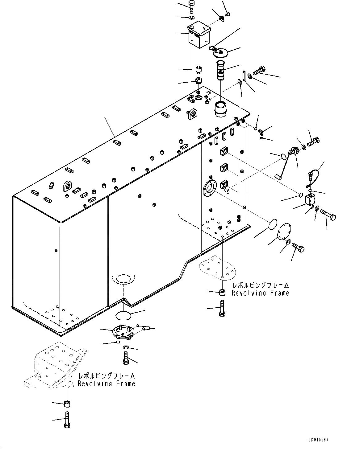 Схема запчастей Komatsu PC2000-8 - ТОПЛИВН. БАК. (№9-) ТОПЛИВН. БАК., С ОПЦ. COVER