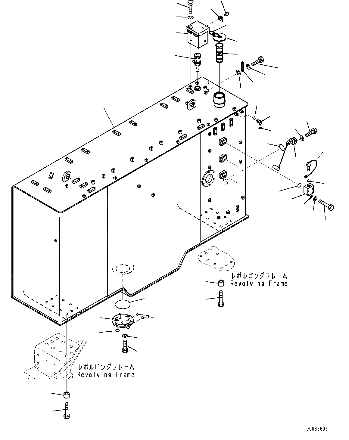 Схема запчастей Komatsu PC2000-8 - ТОПЛИВН. БАК. (№9-) ТОПЛИВН. БАК., С ТОПЛИВН. БЫСТР. ЗАПРАВ. СИСТЕМА, ОПЦ. COVER
