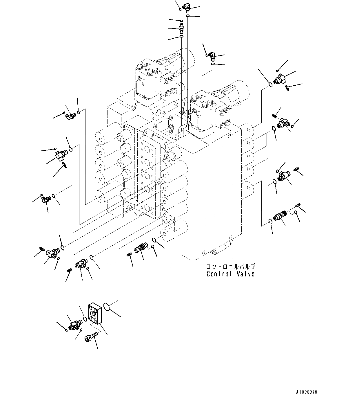 Схема запчастей Komatsu PC2000-8 - УПРАВЛЯЮЩ. КЛАПАН, СОЕДИНИТ. ЧАСТИ, ЛЕВ. (/) (№-) УПРАВЛЯЮЩ. КЛАПАН, ДЛЯ ПОГРУЗ.