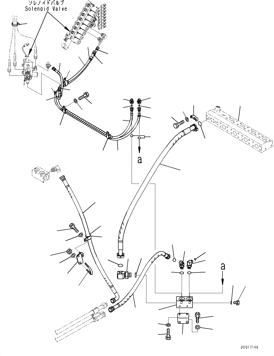 Схема запчастей Komatsu PC2000-8 - ПРОПОРЦИОНАЛЬН. PRESSURE УПРАВЛ-Е (PPC) НАСОС ВОЗВРАТ. ТРУБЫ, ШЛАНГИ (/) (№9-) ПРОПОРЦИОНАЛЬН. PRESSURE УПРАВЛ-Е (PPC) НАСОС ВОЗВРАТ. ТРУБЫ