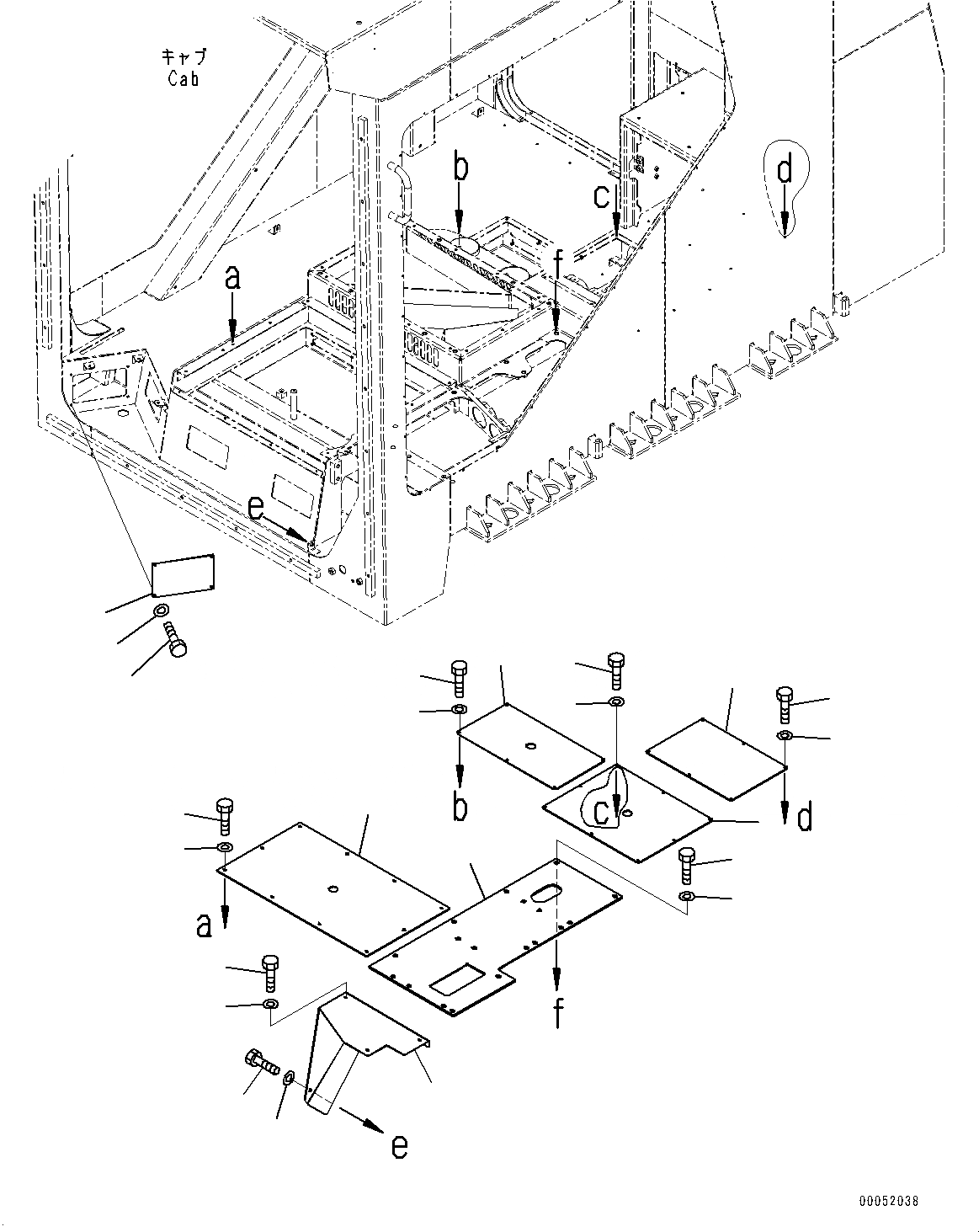 Схема запчастей Komatsu PC2000-8 - КАБИНА, ПОКРЫТИЕ ПОЛА (№9-) КАБИНА, ПРЯМАЯ ЛОПАТА, НИЖН. РАЗГРУЗКА ТИП, С AM-FM РАДИО ДЛЯ АЗИИ, ОГНЕТУШИТЕЛЬ