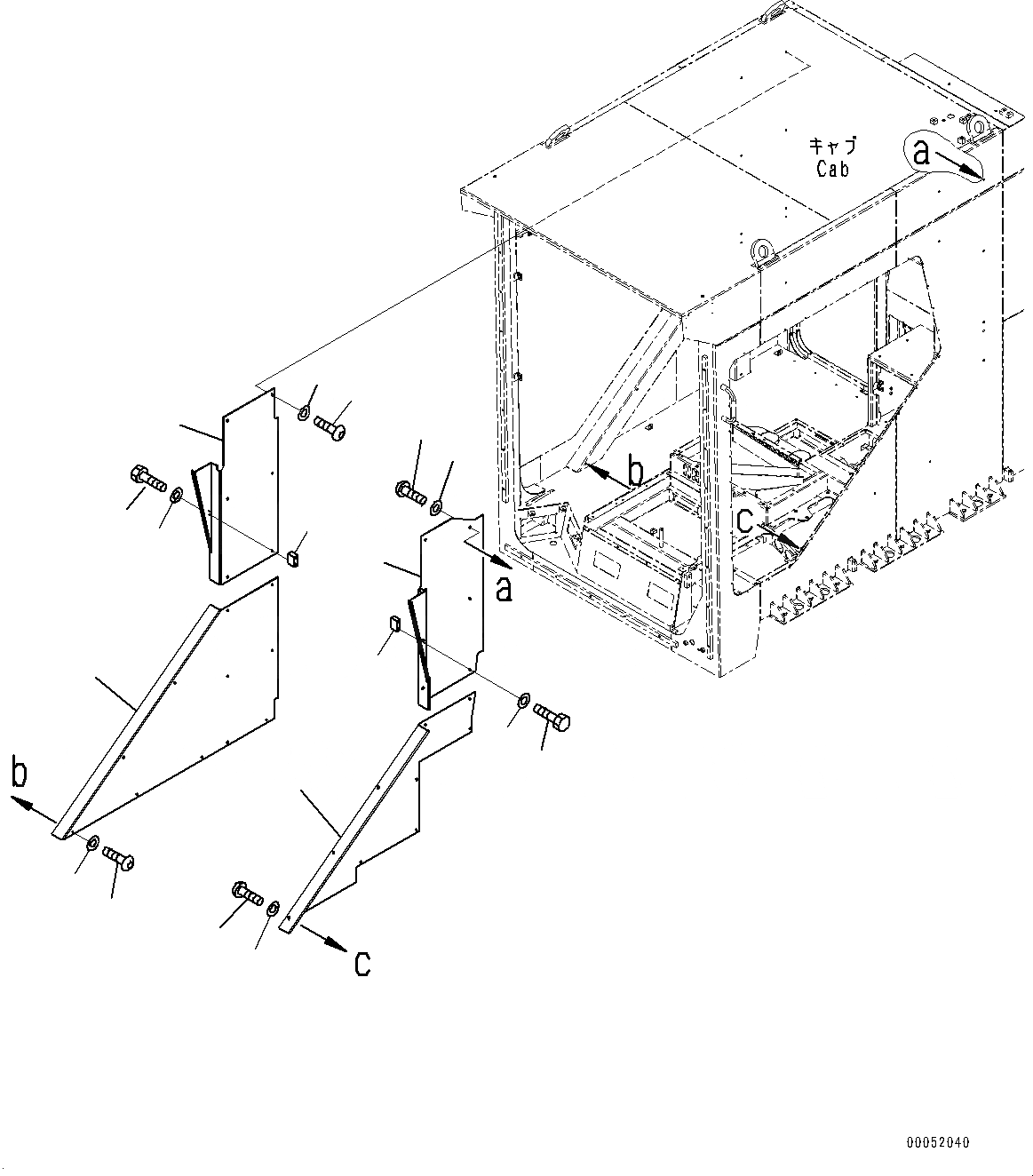 Схема запчастей Komatsu PC2000-8 - КАБИНА, КРЫШКА(/) (№9-) КАБИНА, С ЗАДН.VIEW CAMERA, AM-FM РАДИО ДЛЯ АЗИИ