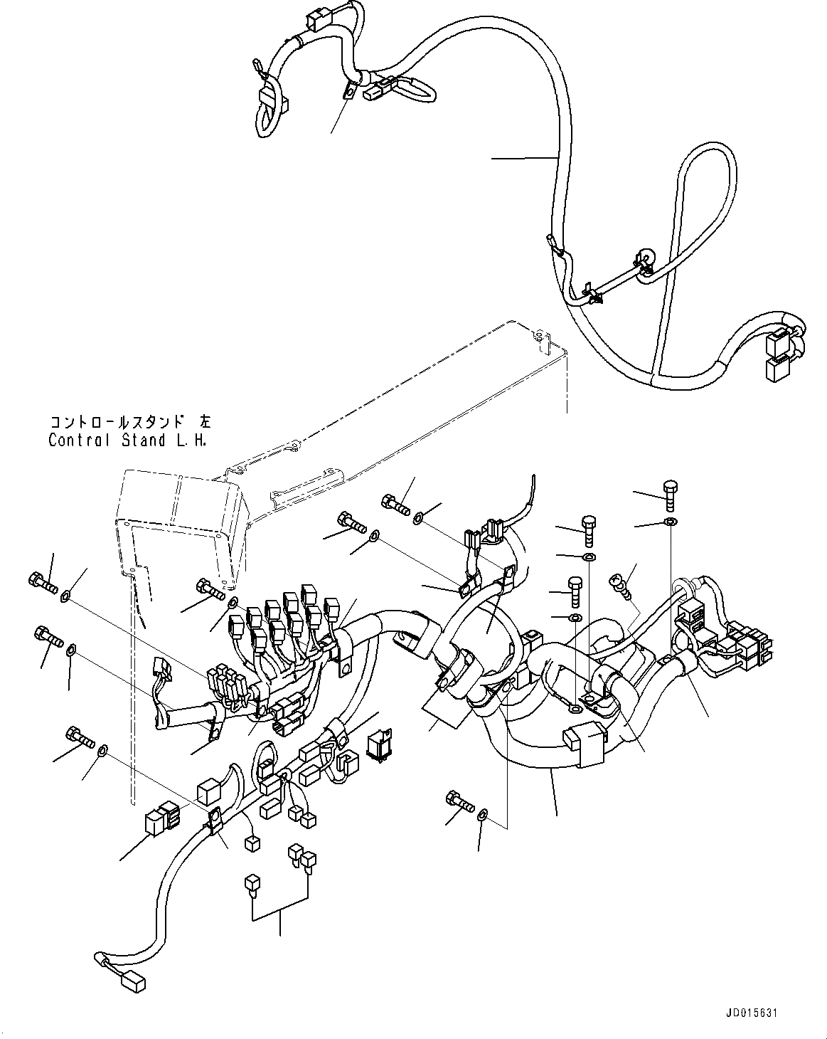 Схема запчастей Komatsu PC2000-8 - КАБИНА, ПРОВОДКА (/) (№9-) КАБИНА, С ЗАДН.VIEW CAMERA, AMBER COLOR WARNING МИГАЛКА, AM-FM РАДИО ДЛЯ АЗИИ, SERVICE ЦЕНТР.
