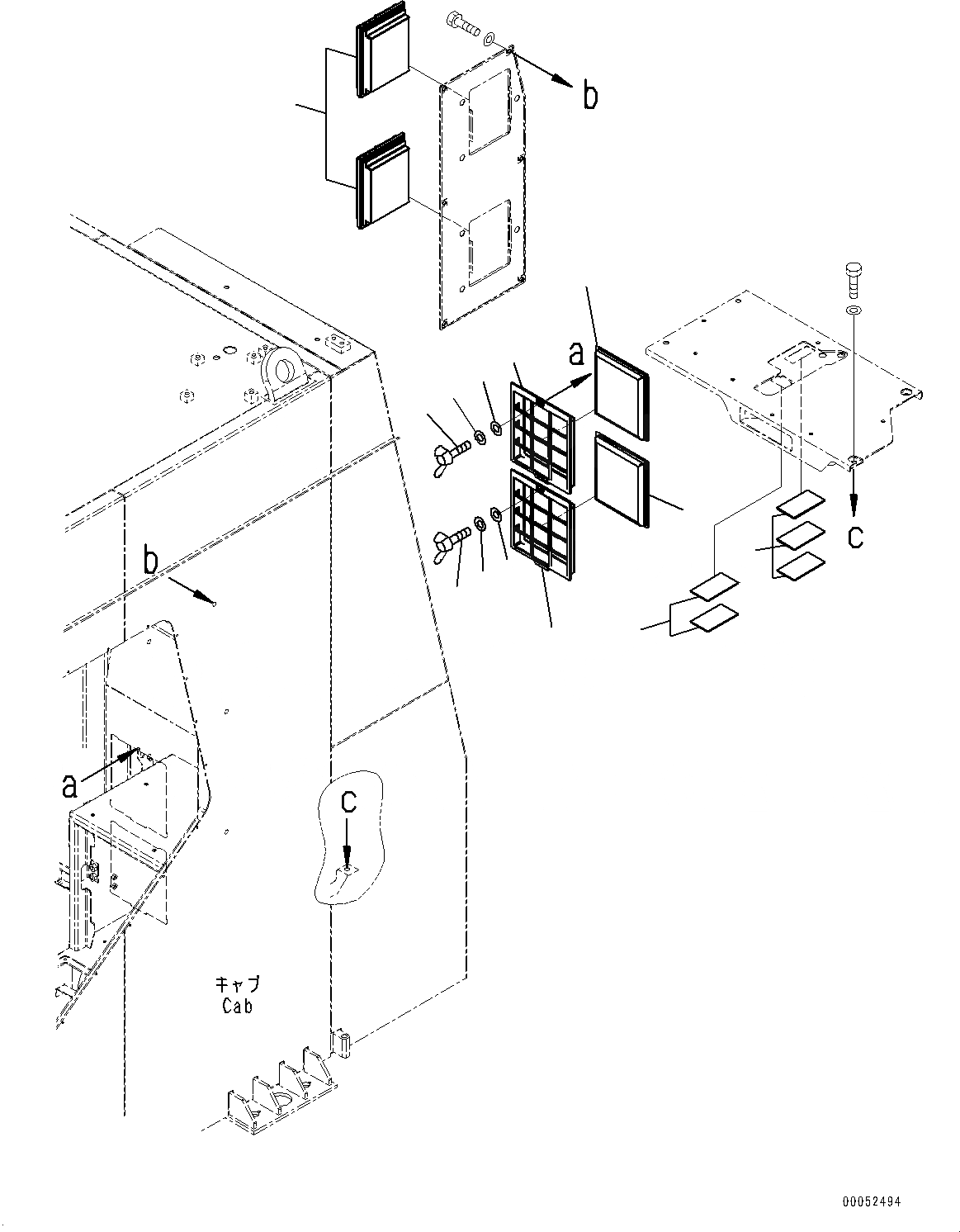 Схема запчастей Komatsu PC2000-8 - КАБИНА, КОНДИЦ. ВОЗДУХА ФИЛЬТР. (№9-) КАБИНА, С AMBER COLOR WARNING МИГАЛКА, ПЕРЕДН. ПОЛН. ЗАЩИТА, AM-FM РАДИО ДЛЯ АЗИИ, ОГНЕТУШИТЕЛЬ