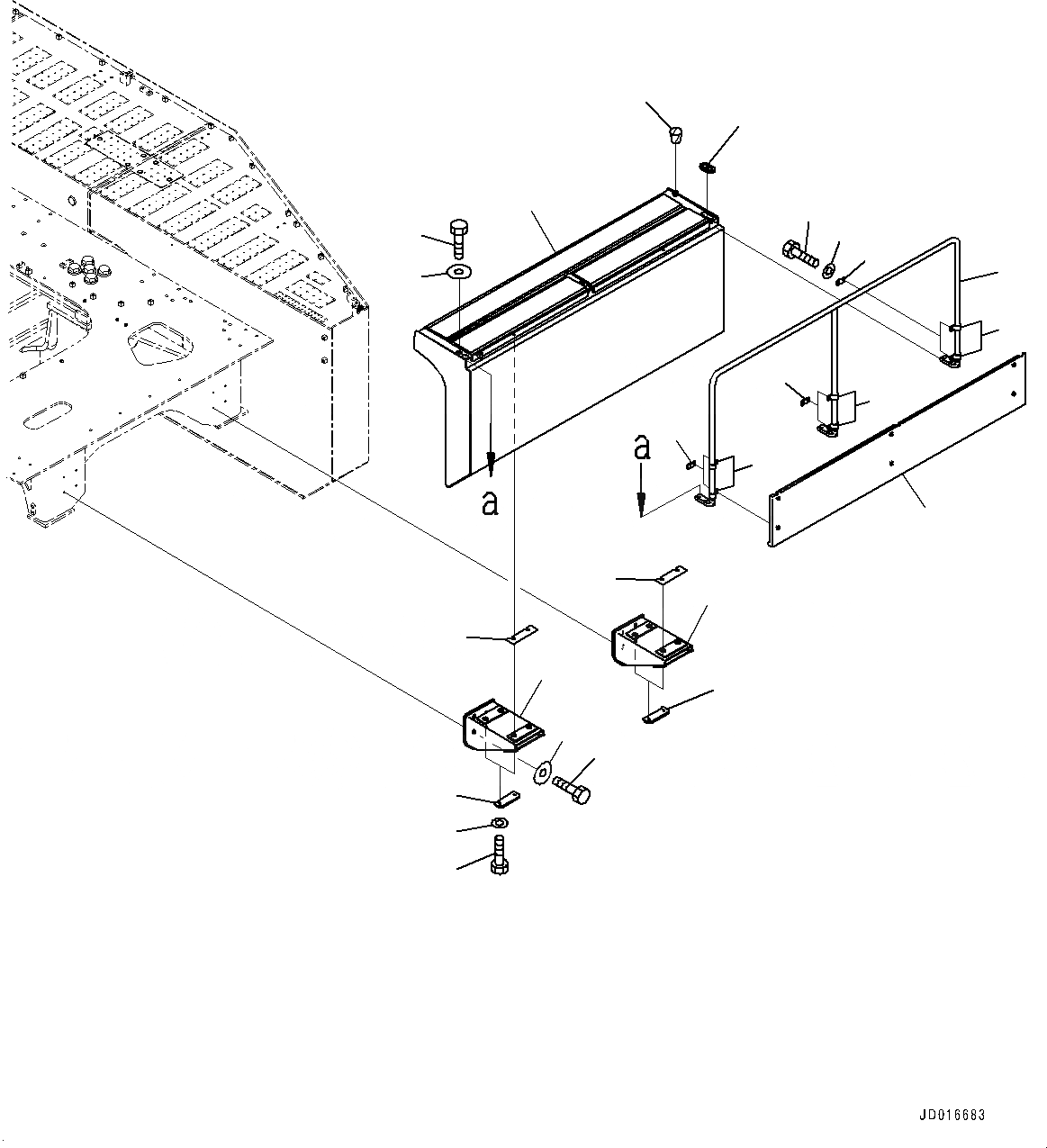 Схема запчастей Komatsu PC2000-8 - ЛЕВ. COVER, КРЫШКАAND ПОРУЧНИ(№9-) ЛЕВ. COVER, POWER ASSIST ЛЕСТНИЦА, ЛЕВ.