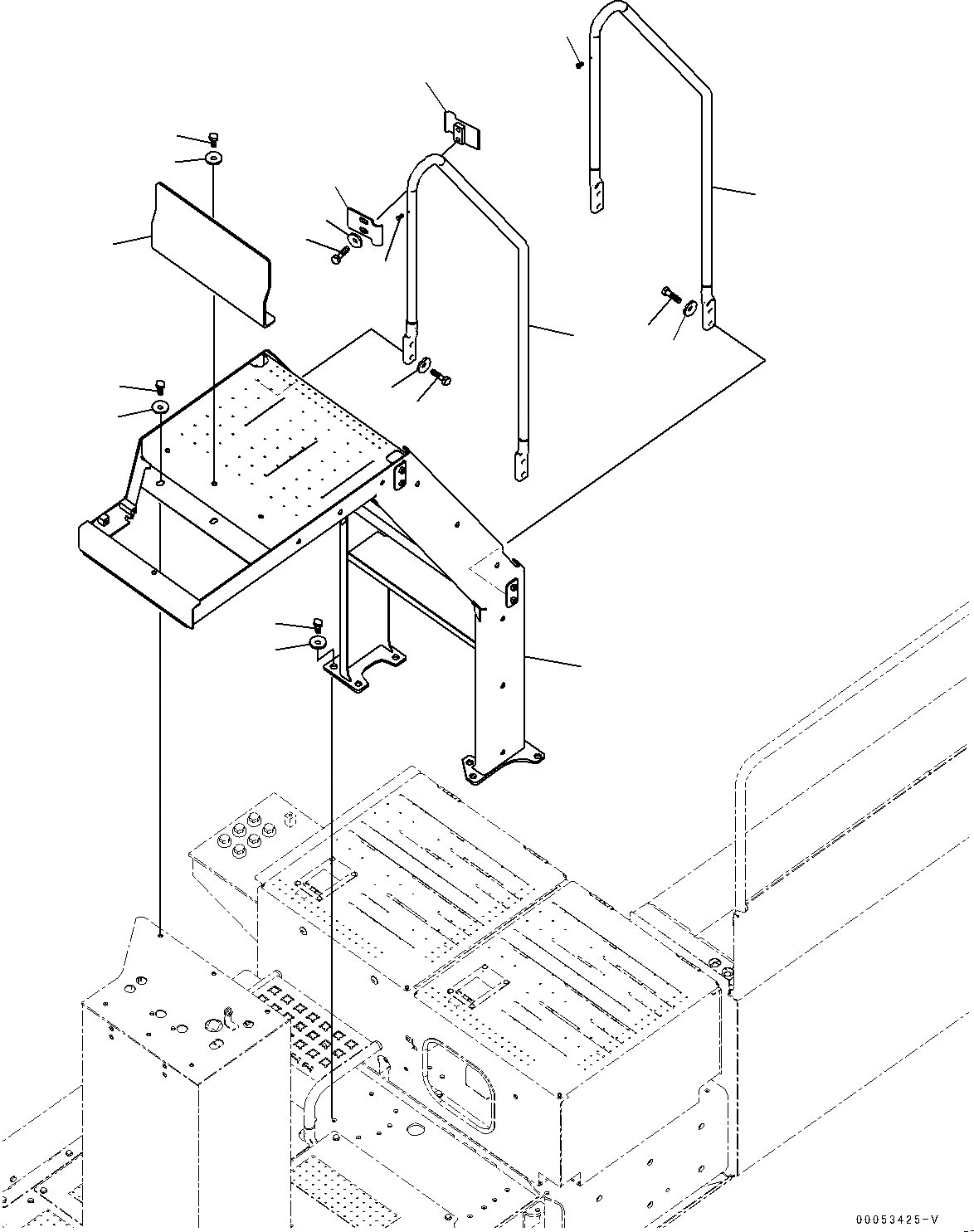 Схема запчастей Komatsu PC2000-8 - ЛЕВ. COVER, ЛЕСТНИЦА (№9-) ЛЕВ. COVER, POWER ASSIST ЛЕСТНИЦА, ЛЕВ.