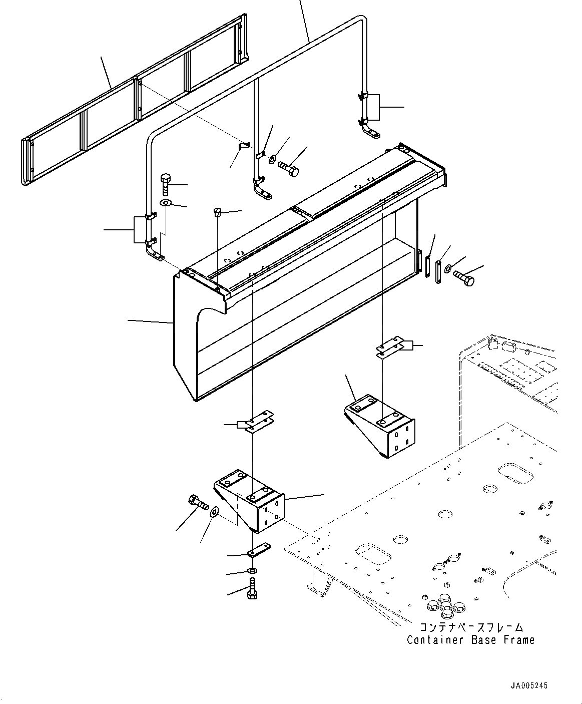 Схема запчастей Komatsu PC2000-8 - ПРАВ. COVER, КОНТЕЙНЕР  (№-) ПРАВ. COVER