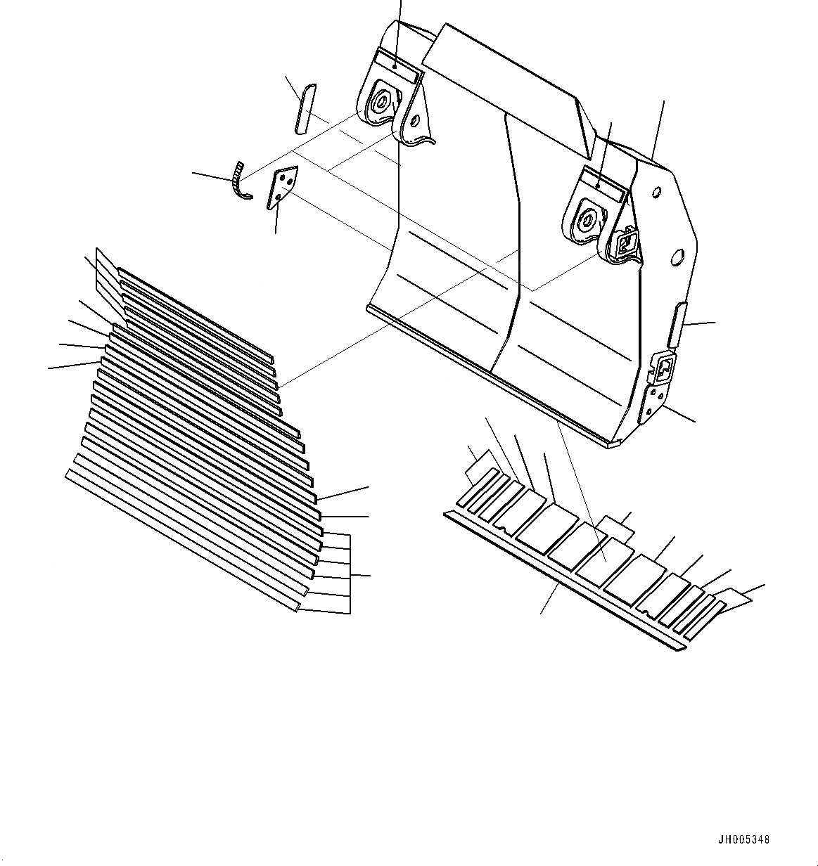 Схема запчастей Komatsu PC2000-8 - КОВШ, ЗАДН. КОВШ (№9-) КОВШ
