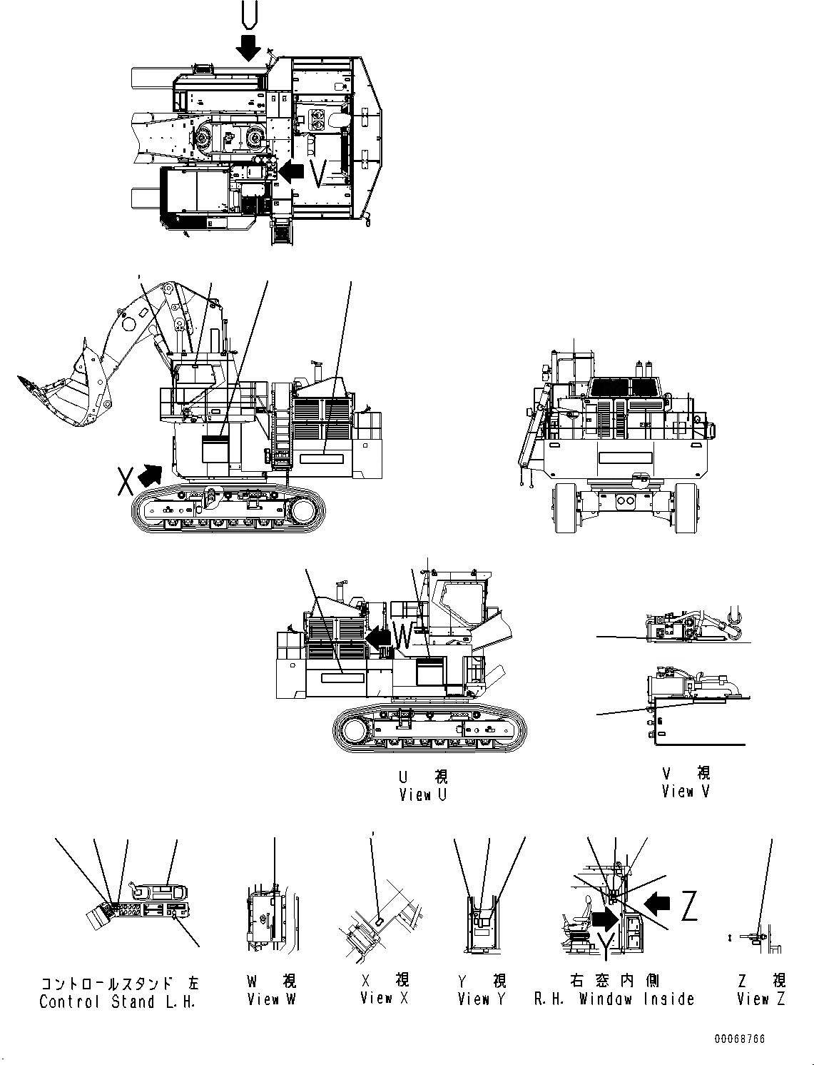 Схема запчастей Komatsu PC2000-8 - МАРКИРОВКА, OPERATING И ПРЕДУПРЕЖДАЮЩ. МАРКИРОВКА (№9-) МАРКИРОВКА, АНГЛ., ПРЯМАЯ ЛОПАТА, НИЖН. РАЗГРУЗКА ТИП, ДЛЯ AMBER COLOR WARNING МИГАЛКА