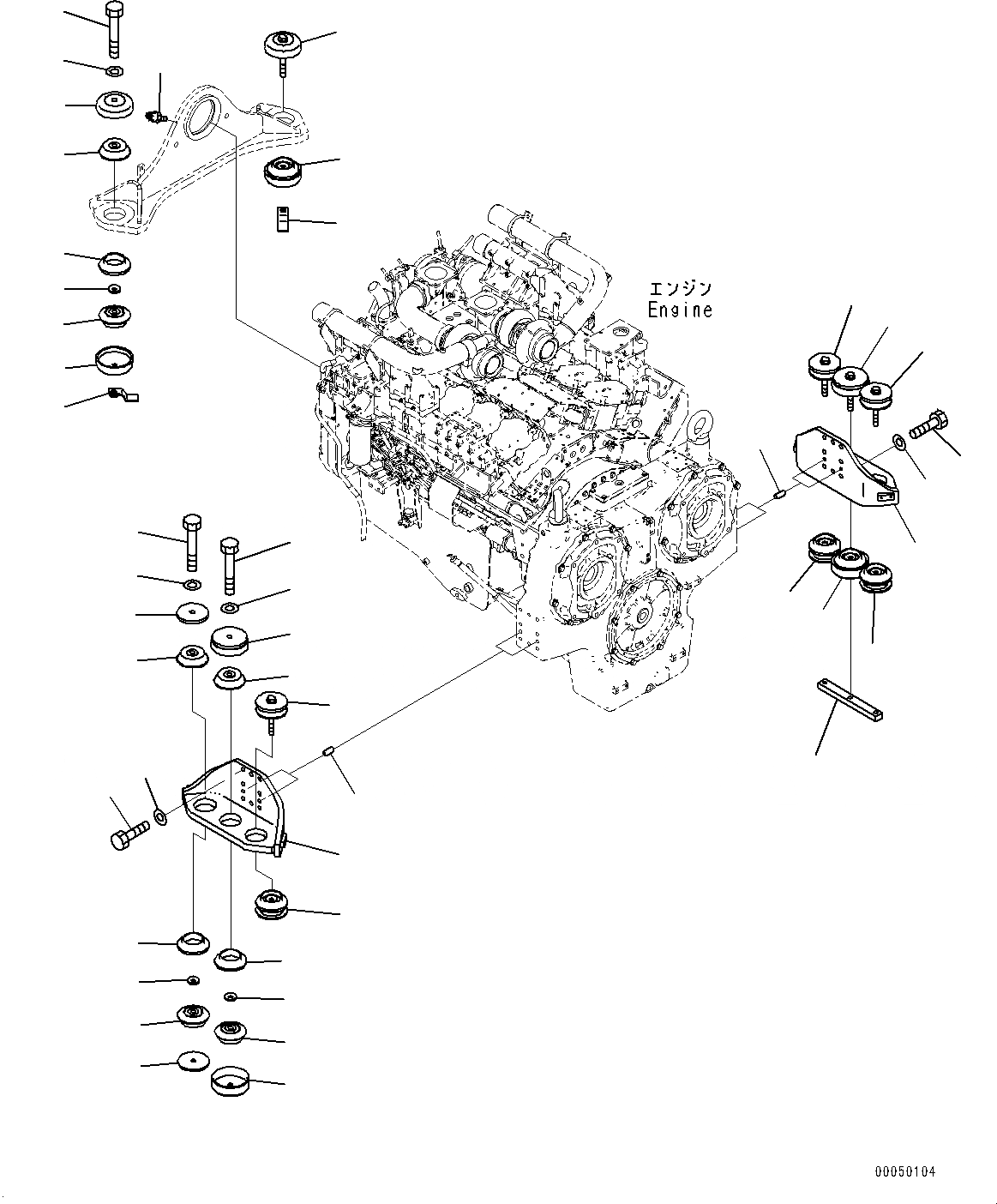 Схема запчастей Komatsu PC2000-8 - КРЕПЛЕНИЕ ДВИГАТЕЛЯ, КОРПУС (№9-) КРЕПЛЕНИЕ ДВИГАТЕЛЯ, БЕЗ SERVICE ЦЕНТР., СМАЗ. ОТСЕКАЮЩ. КЛАПАН