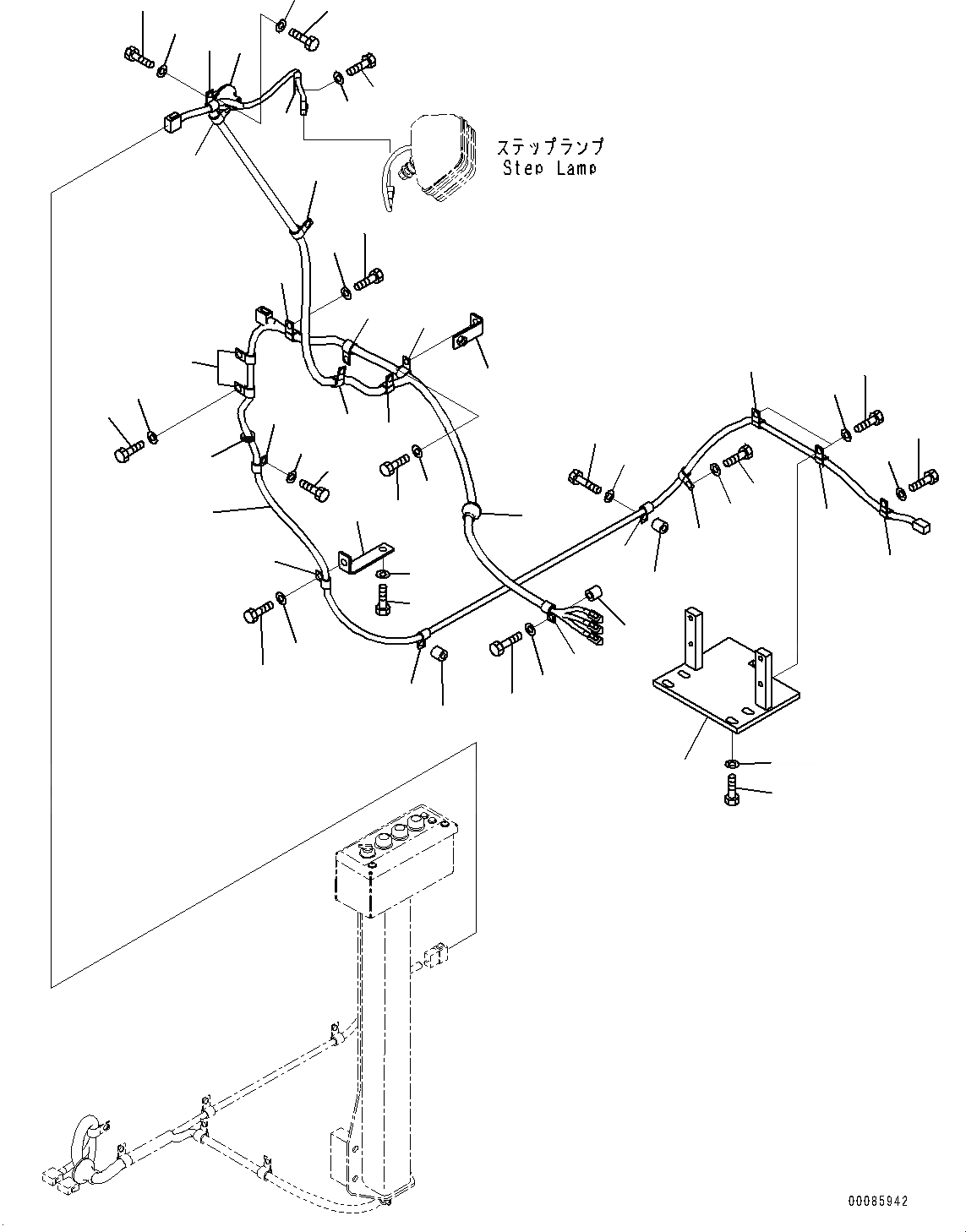 Схема запчастей Komatsu PC2000-8 - ЭЛЕКТРИКА, КАБИНА, ЛАМПА РАБОЧ. ОСВЕЩЕНИЯ (№9-) ЭЛЕКТРИКА, ДЛЯ ПОГРУЗ., ВЫС. INTENSITY DISПОДАЧА(HID) ОСВЕЩЕНИЕ, ЛЕСТНИЦА, С ИЗОЛЯТОР АККУМУЛЯТОРОВ, С JUMP START RECEPTACLE