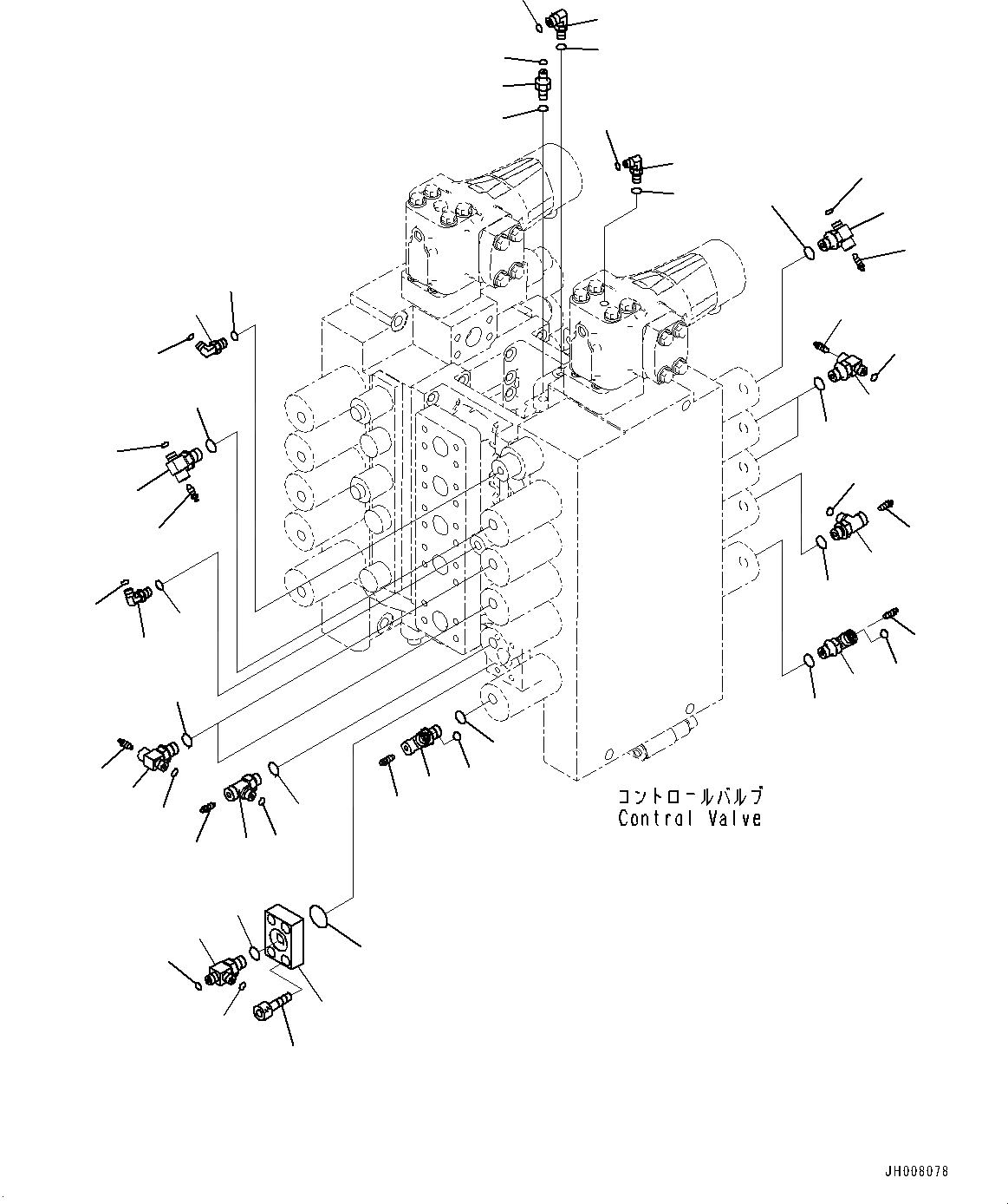 Схема запчастей Komatsu PC2000-8 - УПРАВЛЯЮЩ. КЛАПАН, СОЕДИНИТ. ЧАСТИ, ЛЕВ. (/) (№-) УПРАВЛЯЮЩ. КЛАПАН, ДЛЯ ПОГРУЗ.
