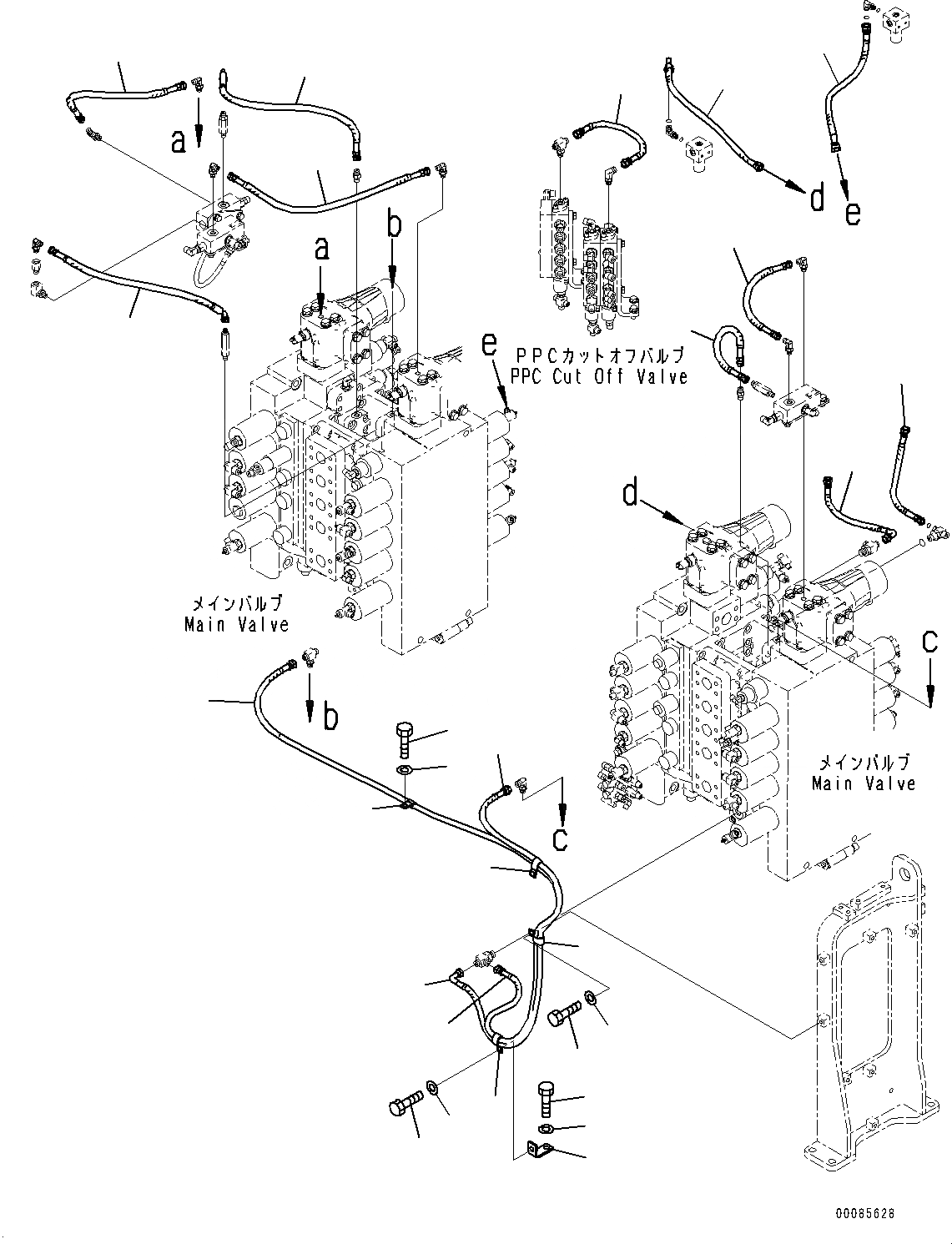 Схема запчастей Komatsu PC2000-8 - ПРОПОРЦИОНАЛЬН. PRESSURE УПРАВЛ-Е (PPC) ОСНОВН. ТРУБЫ, ШЛАНГИ (8/8) (№9-) ПРОПОРЦИОНАЛЬН. PRESSURE УПРАВЛ-Е (PPC) ОСНОВН. ТРУБЫ, БЕЗ ПРЯМАЯ ЛОПАТА, НИЖН. РАЗГРУЗКА ТИП