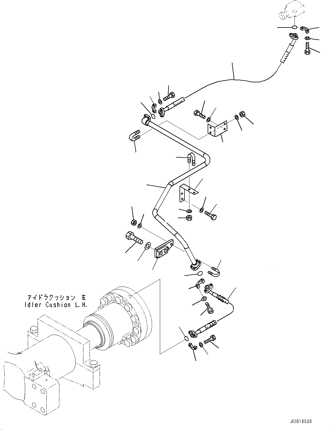 Схема запчастей Komatsu PC2000-8 - ГИДРАВЛ ОПОРНЫЙ ЭЛЕМЕНТ ЛЕНИВЦА (HIC) ТРУБЫ, ЛЕВ. (№9-) ГИДРАВЛ ОПОРНЫЙ ЭЛЕМЕНТ ЛЕНИВЦА (HIC) ТРУБЫ