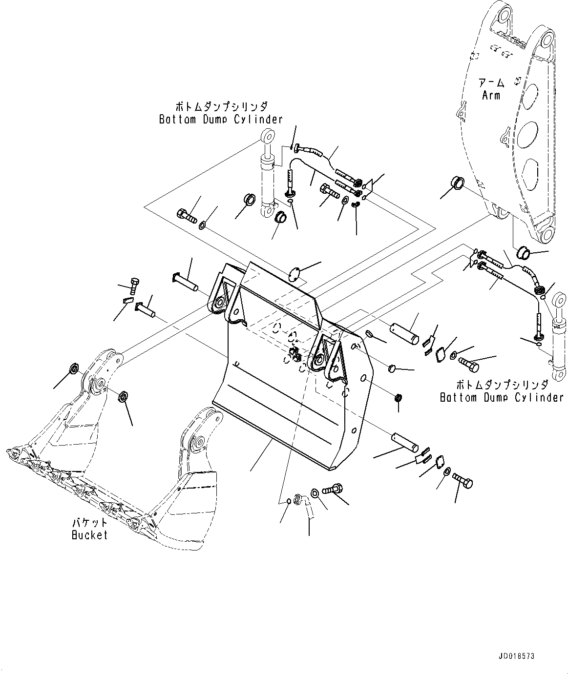 Схема запчастей Komatsu PC2000-8 - КОВШ, КОВШ (/) (№9-9) КОВШ, M, НИЖН. РАЗГРУЗКА ТИП