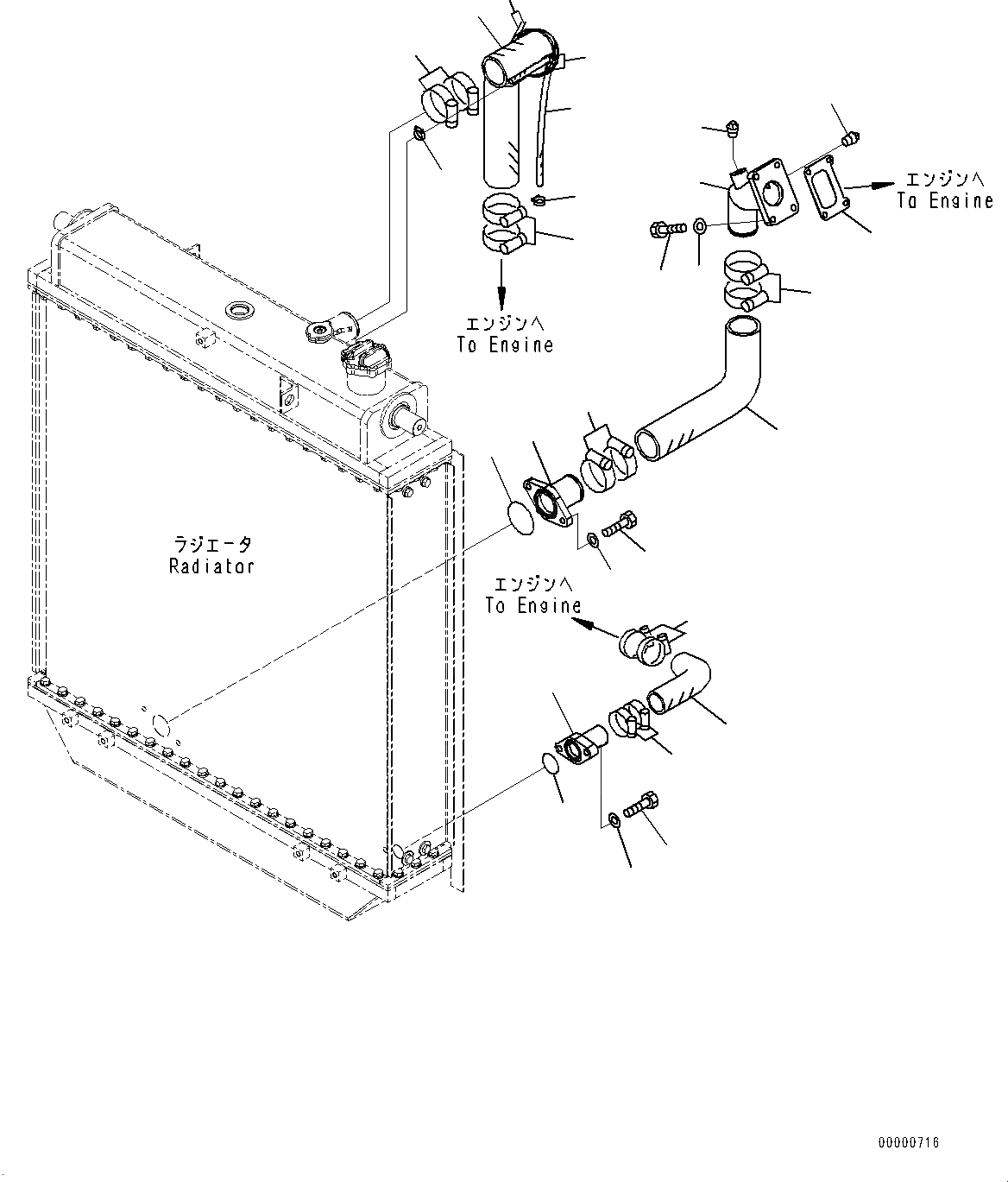 Схема запчастей Komatsu D85MS-15 - СИСТЕМА ТРУБ ОХЛАЖДЕНИЯ (№-) СИСТЕМА ТРУБ ОХЛАЖДЕНИЯ