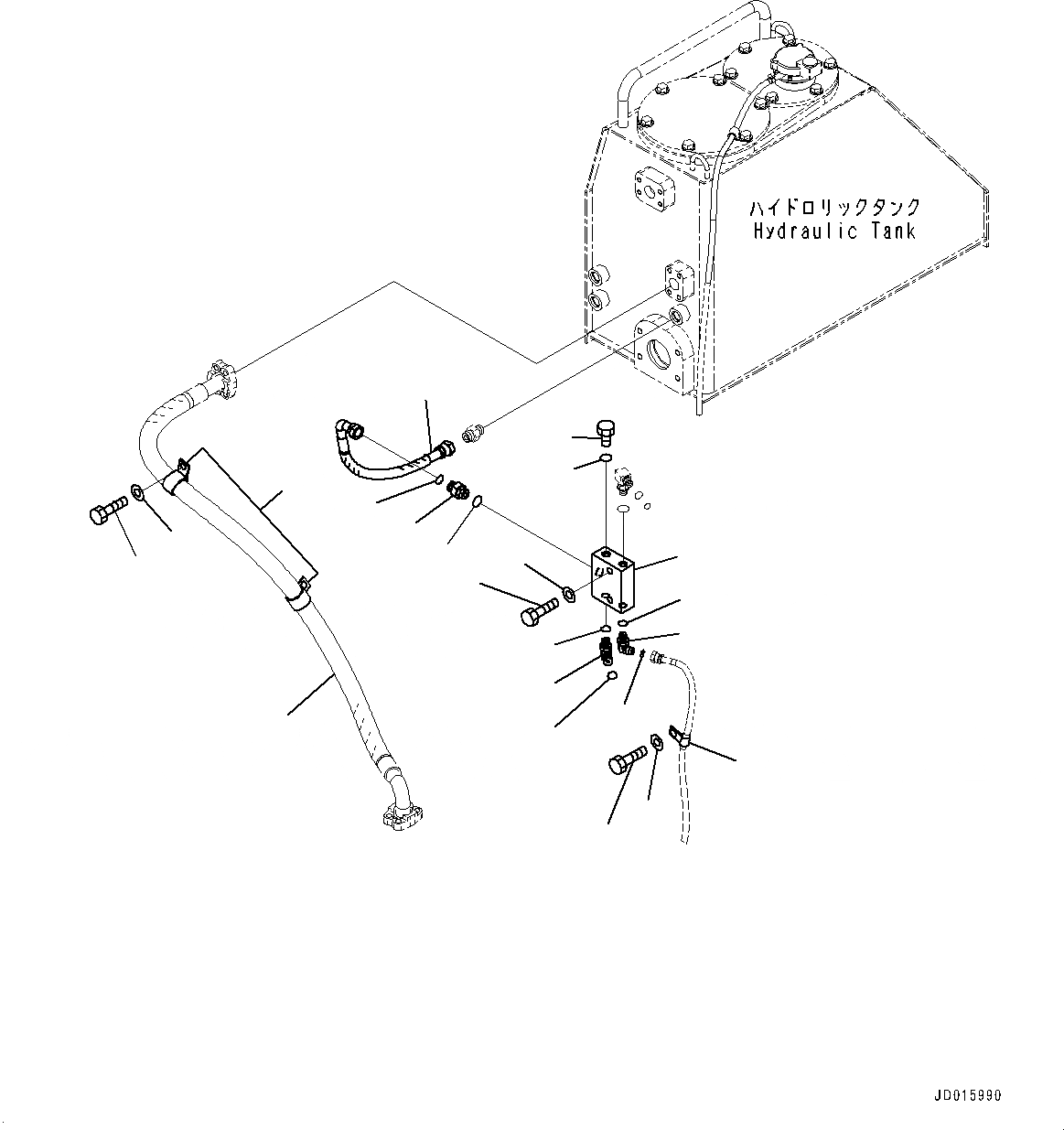 Схема запчастей Komatsu D85MS-15 - ЛИНИИ МАСЛООХЛАДИТЕЛЯ, ДРЕНАЖН. ТРУБЫ (№-) ЛИНИИ МАСЛООХЛАДИТЕЛЯ