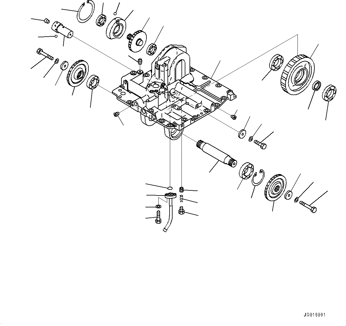 Схема запчастей Komatsu D85MS-15 - СИЛОВАЯ ПЕРЕДАЧА, КОНИЧЕСКАЯ ПЕРЕДАЧА С ВАЛОМ (/) (№-) СИЛОВАЯ ПЕРЕДАЧА