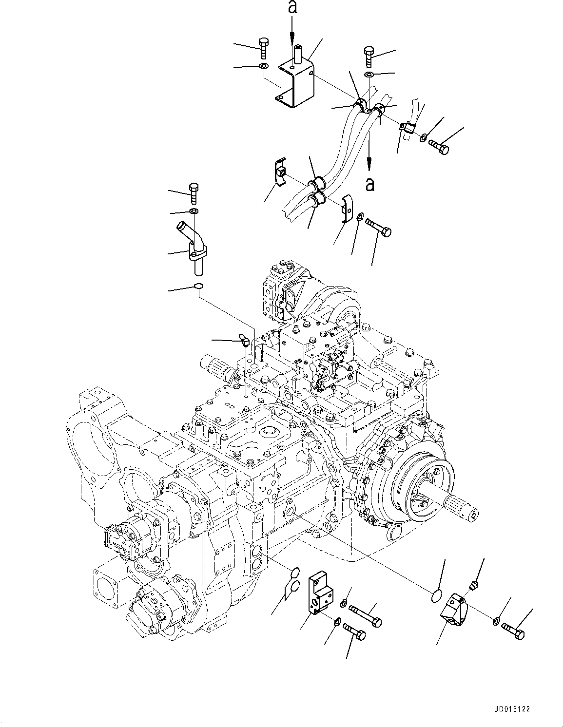 Схема запчастей Komatsu D85MS-15 - СИЛОВАЯ ПЕРЕДАЧА, ТРУБЫ И КОРПУС (№-) СИЛОВАЯ ПЕРЕДАЧА