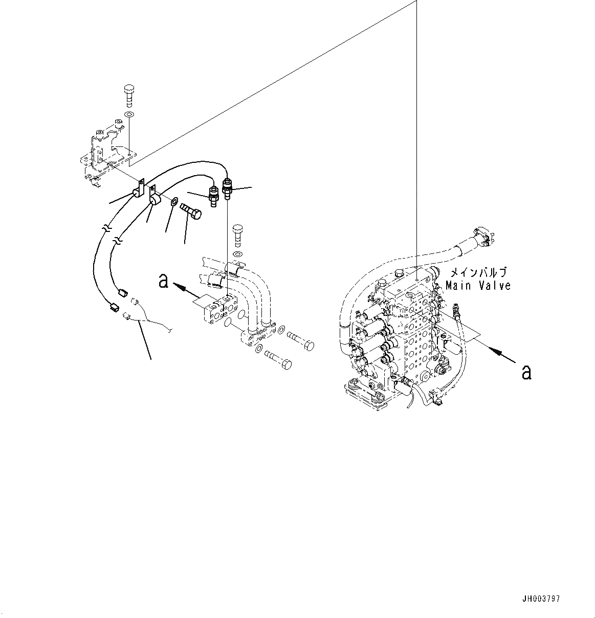 Схема запчастей Komatsu D85MS-15 - ROTOR LIFT ТРУБЫ, ROTOR BASKET ТРУБЫ (/) (№-) ROTOR LIFT ТРУБЫ