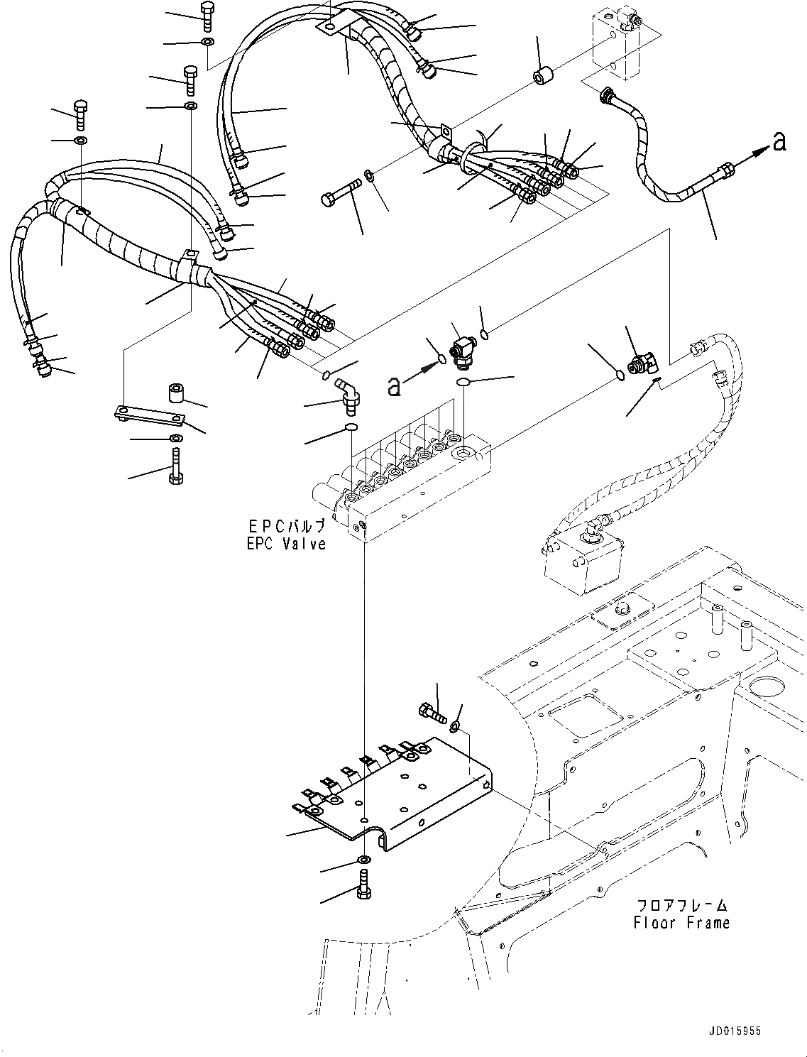 Схема запчастей Komatsu D85MS-15 - ОСНОВН. КОНСТРУКЦИЯ, КЛАПАН EPC ТРУБЫ (№-) ОСНОВН. КОНСТРУКЦИЯ