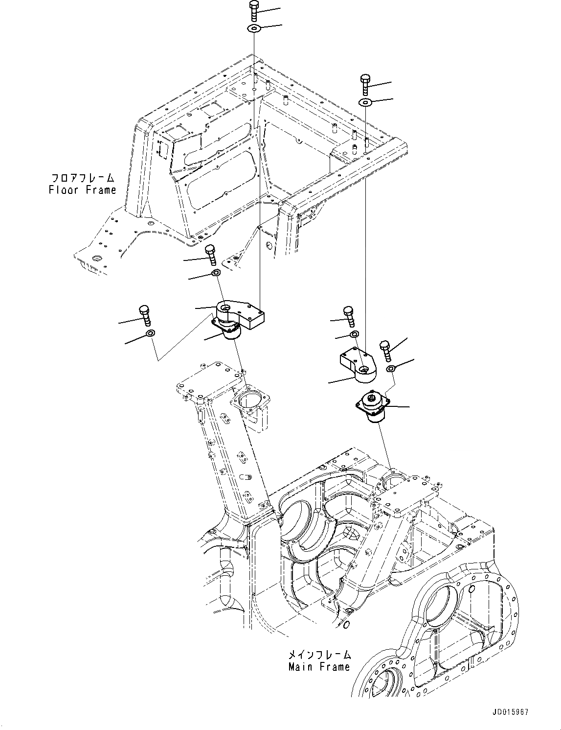 Схема запчастей Komatsu D85MS-15 - КРЕПЛЕНИЕ ПОЛАING (№-) КРЕПЛЕНИЕ ПОЛАING