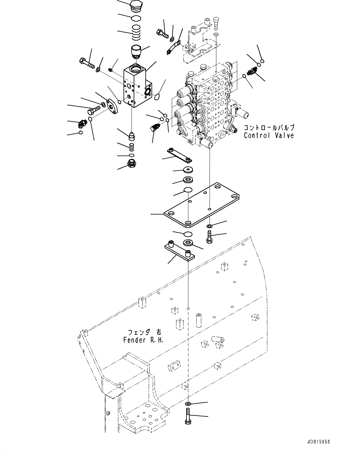 Схема запчастей Komatsu D85MS-15 - КРЫЛО, УПРАВЛЯЮЩ. КЛАПАН (/) (№-) КРЫЛО