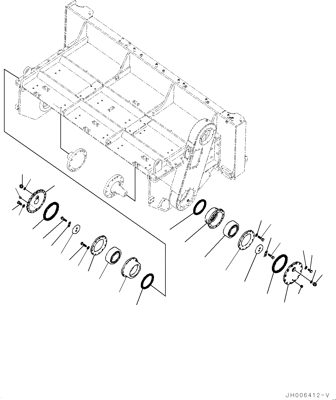 Схема запчастей Komatsu D85MS-15 - ROTOR, ПОДШИПНИК И ПОДШИПНИК КРЫШКА(№-) ROTOR, С КРЫШКАTURE BASKET И МНОГОСТОЕЧН. РЫХЛИТ.
