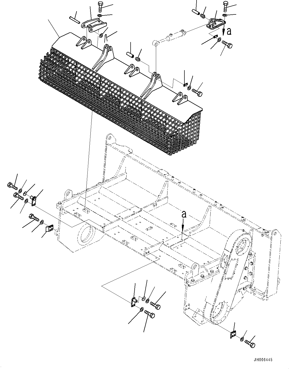 Схема запчастей Komatsu D85MS-15 - ROTOR, BASKET ЦИЛИНДР СТОПОР И ЧАСТИ КОРПУСА (№-) ROTOR, С КРЫШКАTURE BASKET И МНОГОСТОЕЧН. РЫХЛИТ.