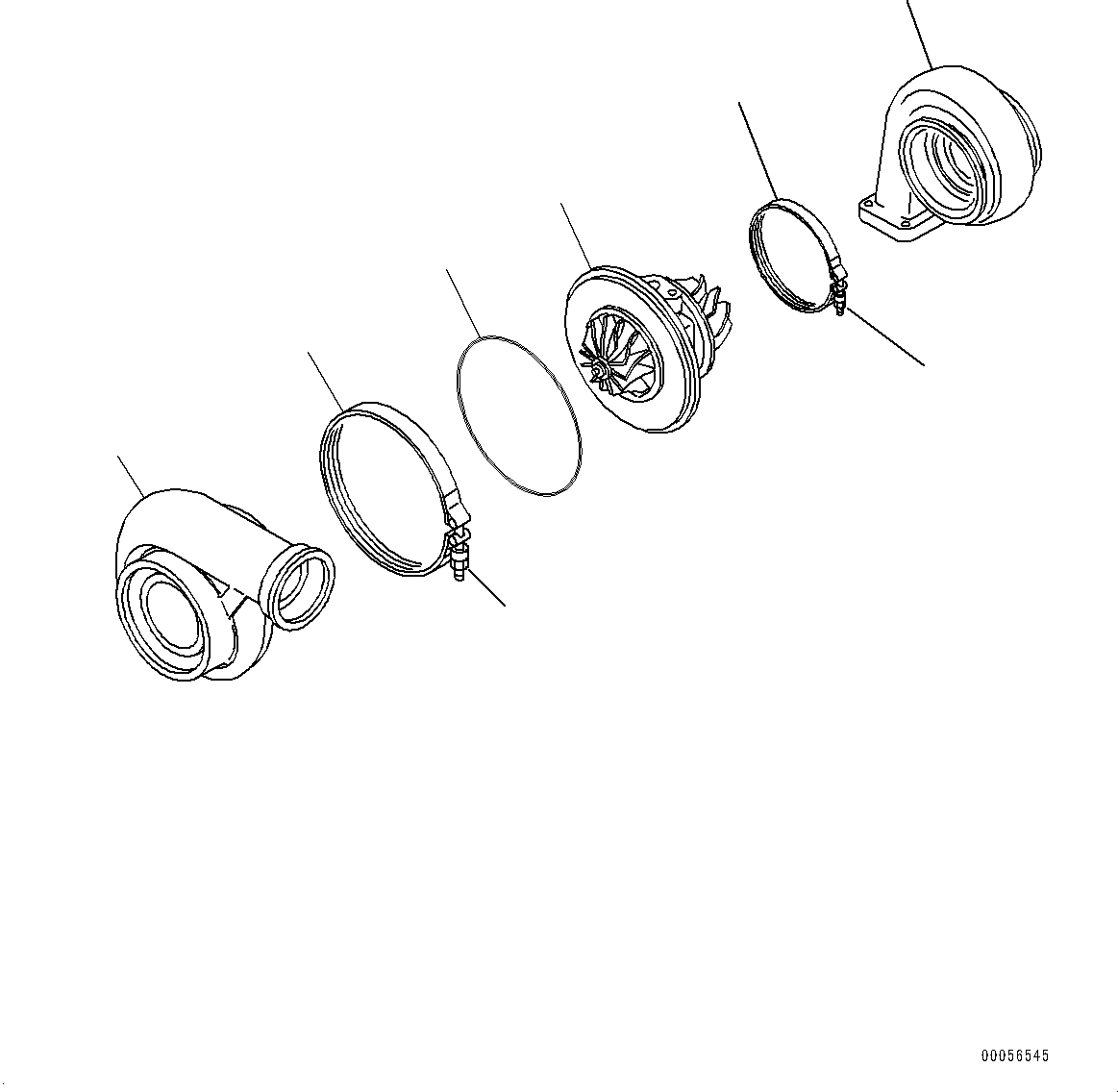 Схема запчастей Komatsu SA6D125E-3D - ТУРБОНАГНЕТАТЕЛЬ, ВНУТР. ЧАСТИ (№-) ТУРБОНАГНЕТАТЕЛЬ