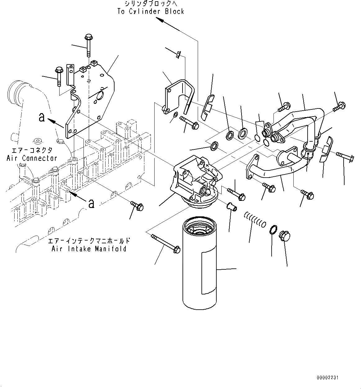Схема запчастей Komatsu SA6D125E-3D - ДВИГАТЕЛЬ МАСЛ. ФИЛЬТР (№-) ДВИГАТЕЛЬ МАСЛ. ФИЛЬТР, ДЛЯ ЗАПЫЛЕНН. РАЙОНОВ