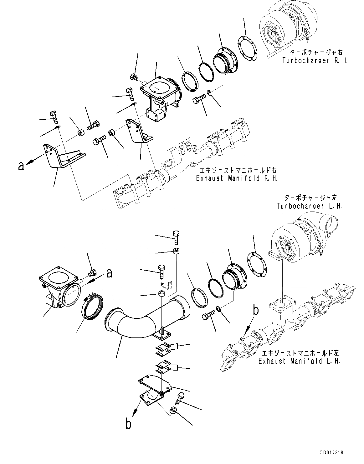 Схема запчастей Komatsu SAA12V140E-3C - ВЫПУСКН. ПАТРУБОК КРЕПЛЕНИЕ (№-) ВЫПУСКН. ПАТРУБОК КРЕПЛЕНИЕ