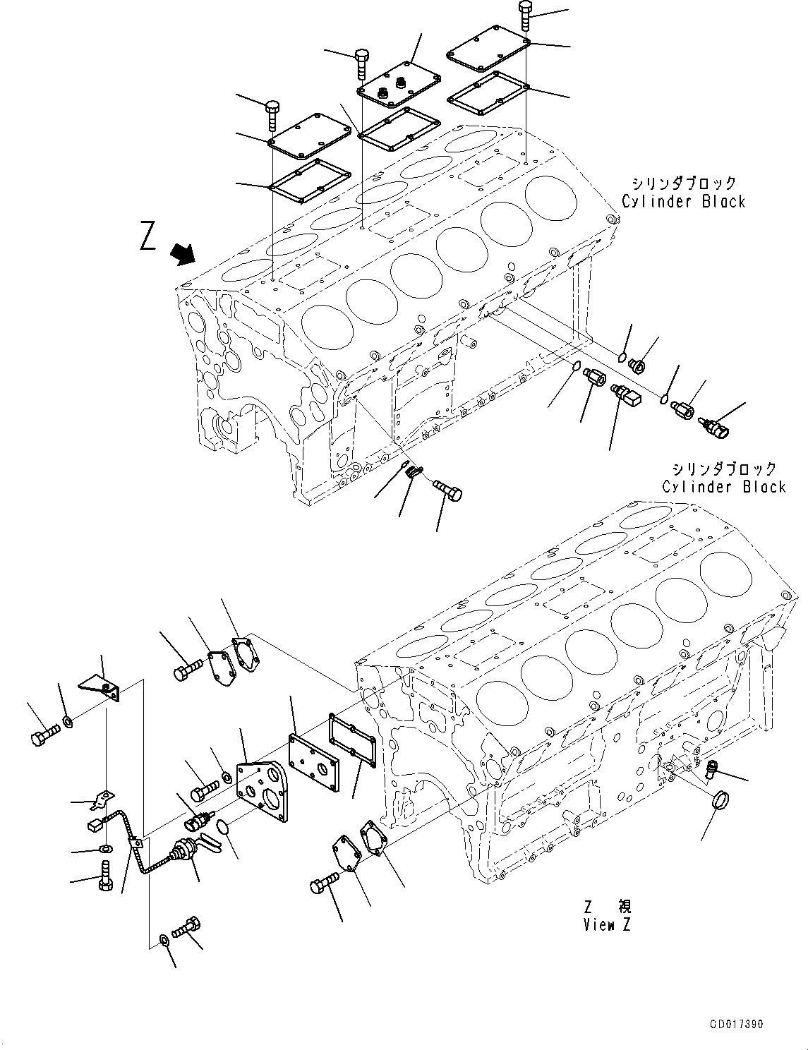 Схема запчастей Komatsu SAA12V140E-3C - ЭЛЕМЕНТЫ БЛОКА ЦИЛИНДРОВ, ТЕМПЕРАТУРН. ДАТЧИК И ДАТЧИК ДАВЛЕНИЯ (№-) ЭЛЕМЕНТЫ БЛОКА ЦИЛИНДРОВ, МОРОЗОУСТОЙЧИВ. СПЕЦИФ-Я (-DEG C)