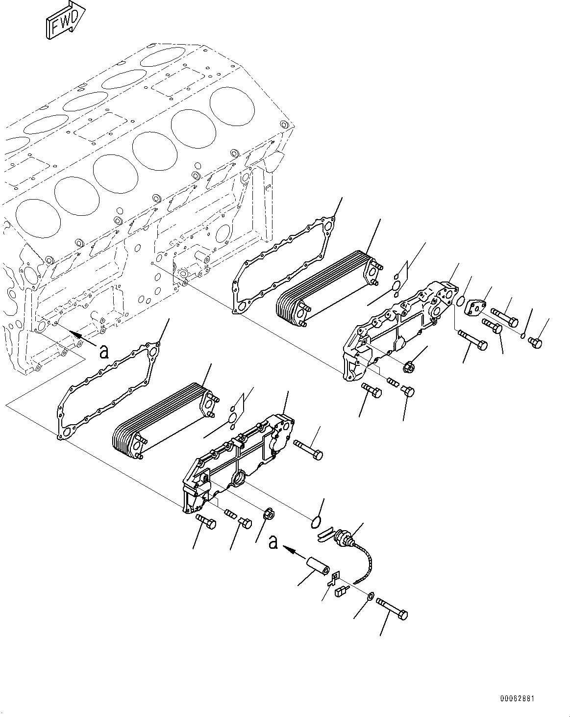 Схема запчастей Komatsu SAA12V140E-3C - ДВИГАТЕЛЬ МАСЛООХЛАДИТЕЛЬ (№-) ДВИГАТЕЛЬ МАСЛООХЛАДИТЕЛЬ, МОРОЗОУСТОЙЧИВ. СПЕЦИФ-Я (-DEG C)