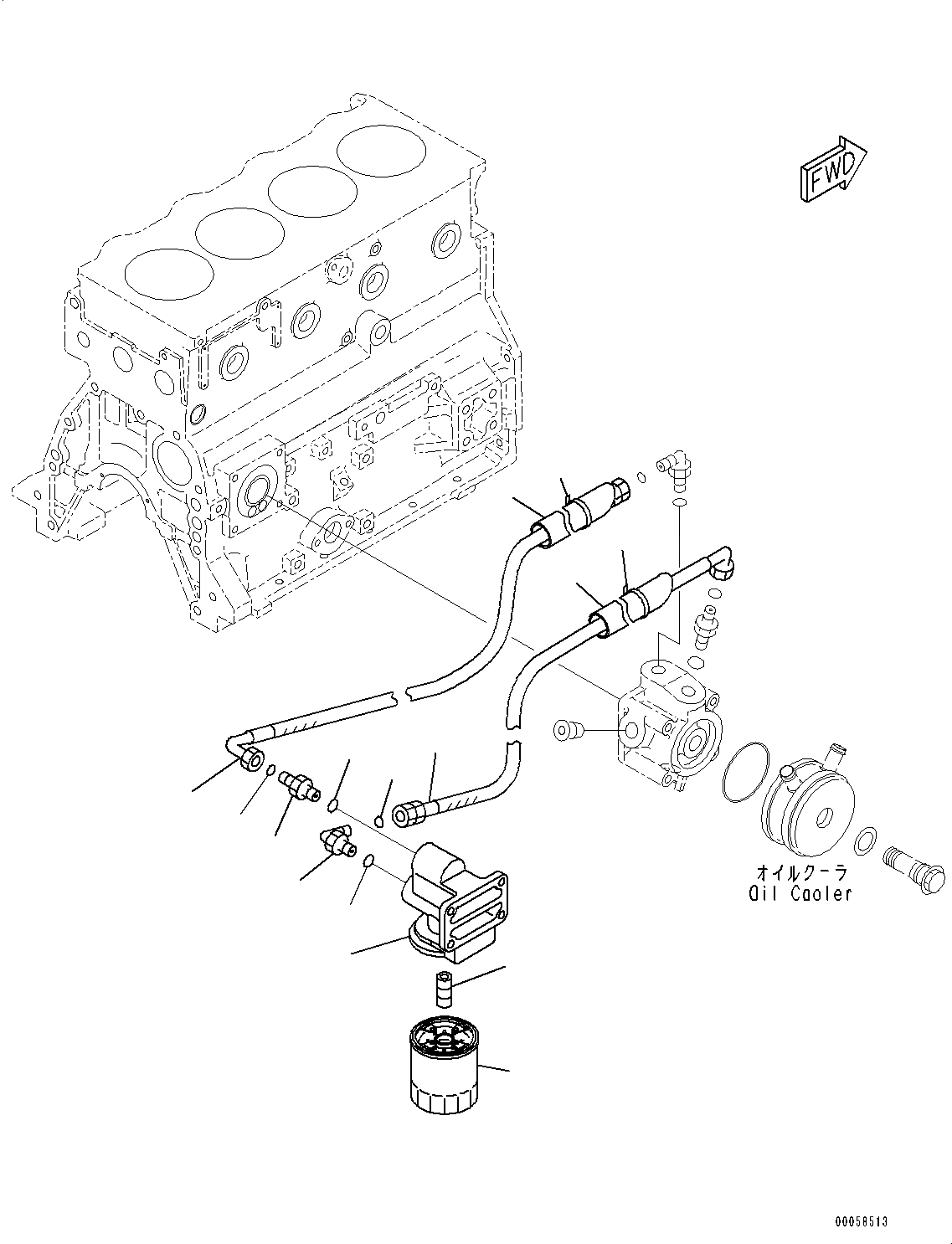 Схема запчастей Komatsu SAA4D95LE-5A - ДВИГАТЕЛЬ МАСЛ. ФИЛЬТР (№-) ДВИГАТЕЛЬ МАСЛ. ФИЛЬТР