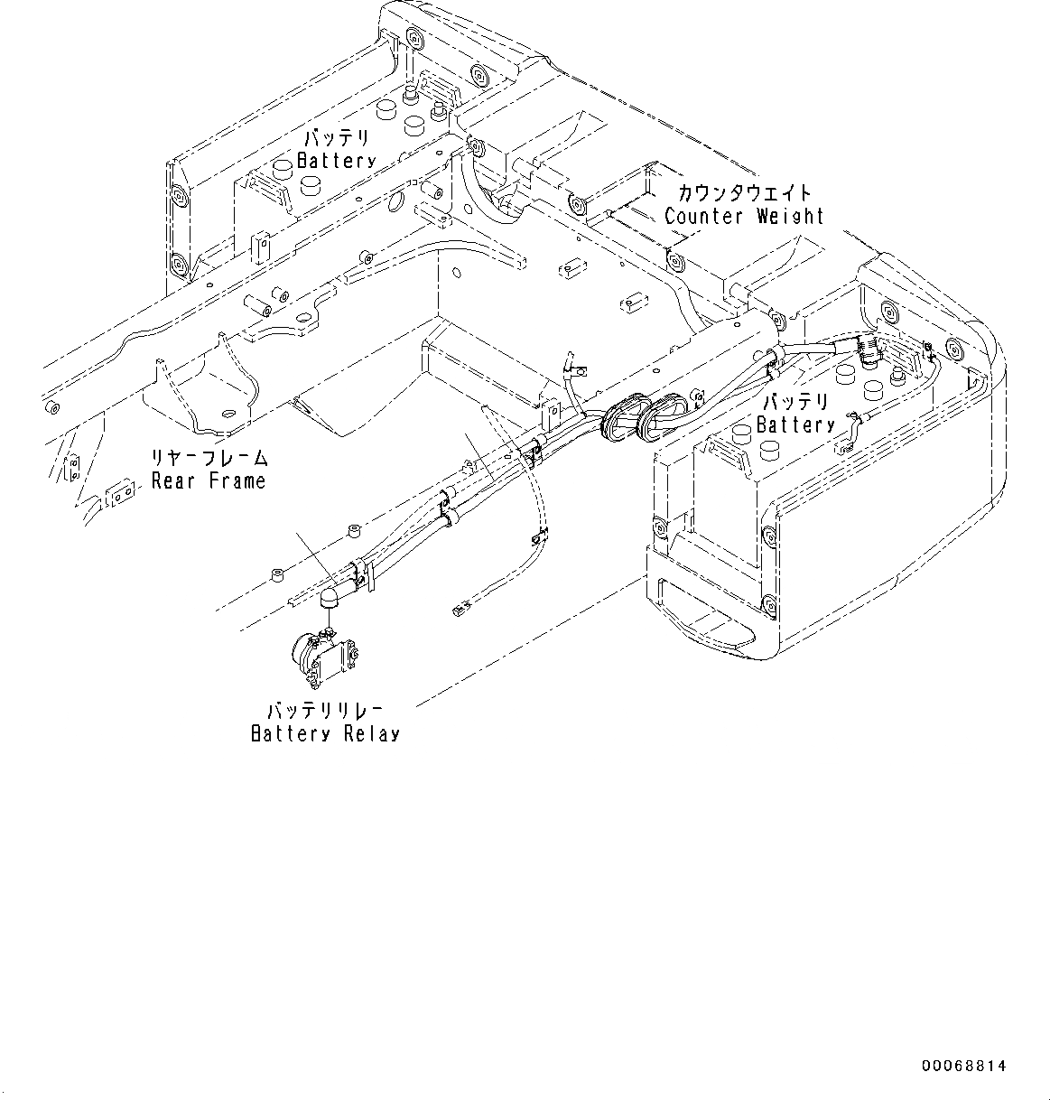 Схема запчастей Komatsu WA320PZ-6 - ЗАДН. ЭЛЕКТРИЧ. ПРОВОДКА, ПРОВОДКА (№7-) ЗАДН. ЭЛЕКТРИЧ. ПРОВОДКА, БЕЗ ЭКСТРЕНН. РУЛЕВ. УПРАВЛЕНИЕ
