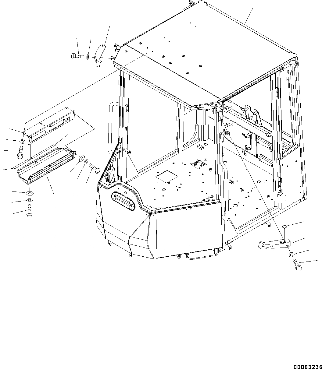 Схема запчастей Komatsu WA320PZ-6 - КАБИНА ROPS И ОСНОВН. КОНСТРУКЦИЯ ГРУППА, КАБИНА (№7-) КАБИНА ROPS И ОСНОВН. КОНСТРУКЦИЯ ГРУППА, ДЛЯ VOLT