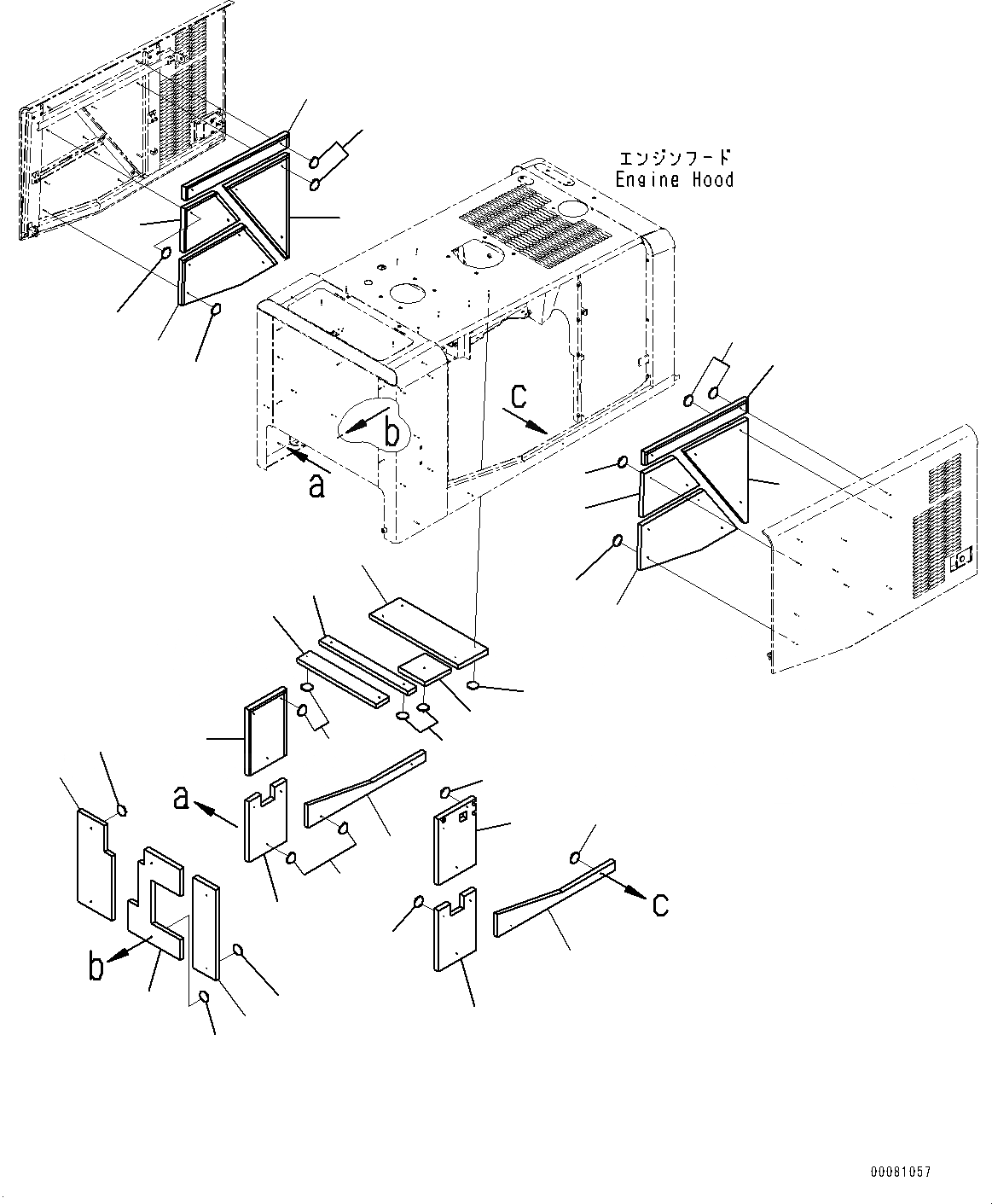 Схема запчастей Komatsu WA320PZ-6 - КАПОТ, ЩИТКИ (№7-) КАПОТ, С УДЛИНН. ВПУСК ВОЗДУХА, ПРЕФИЛЬТР TURBO ТИП, ПОЛН. КРЫЛО, АВТОМАТИЧ.-СИСТ. СМАЗКИ СИСТЕМА