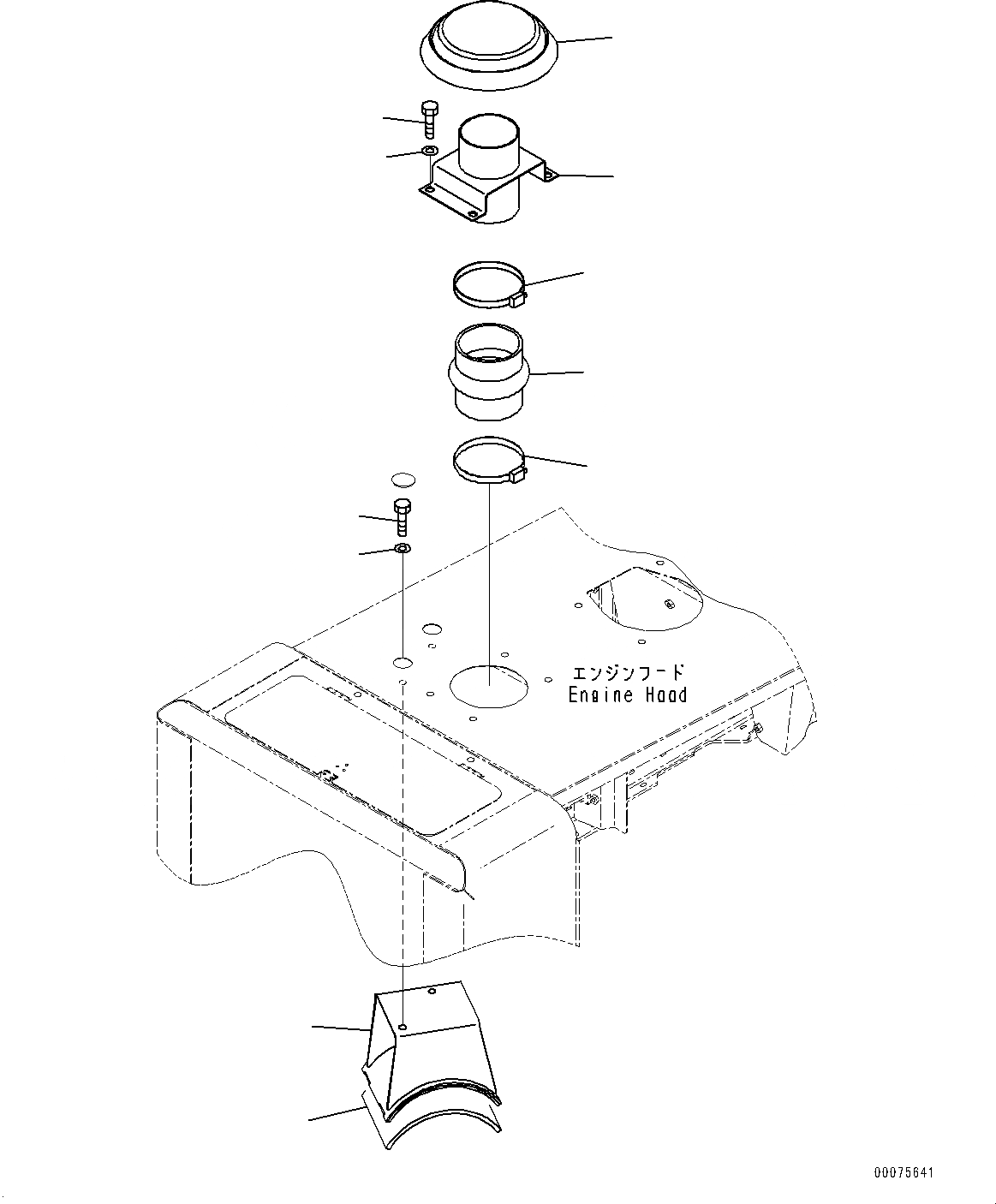 Схема запчастей Komatsu WA320PZ-6 - КАПОТ, С УДЛИНН. ВПУСК ВОЗДУХА, КРЫШКА ТИП, ПОЛН. КРЫЛО, ВОЗДУХООЧИСТИТЕЛЬ ASSEMBLY (№7-) КАПОТ, С УДЛИНН. ВПУСК ВОЗДУХА, КРЫШКА ТИП, ПОЛН. КРЫЛО