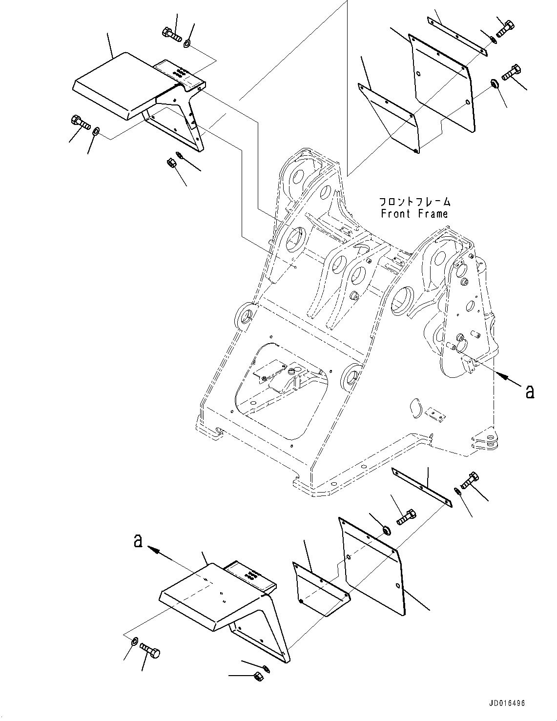 Схема запчастей Komatsu WA320PZ-6 - ПЕРЕДН. КРЫЛО, С ПОЛН. КРЫЛО (№7-) ПЕРЕДН. КРЫЛО, С ПОЛН. КРЫЛО
